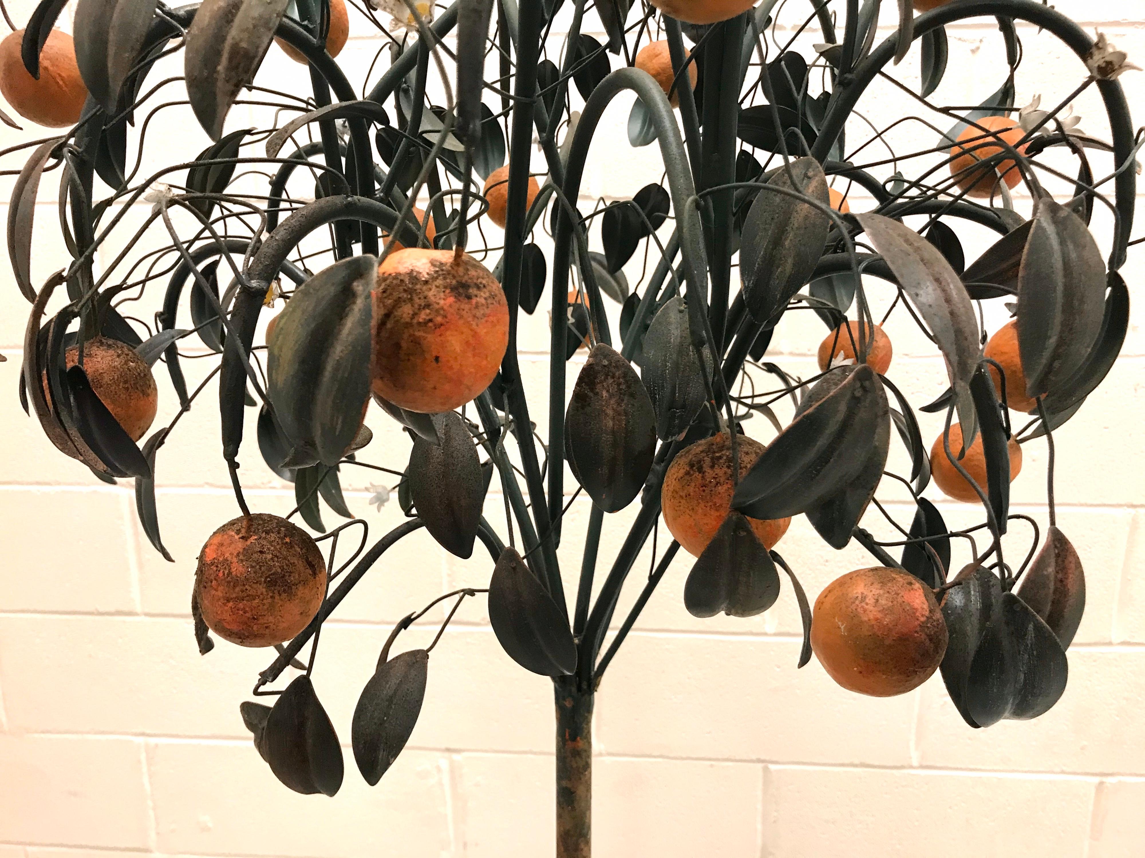 Italian Tole Metal Orange Tree For Sale 4