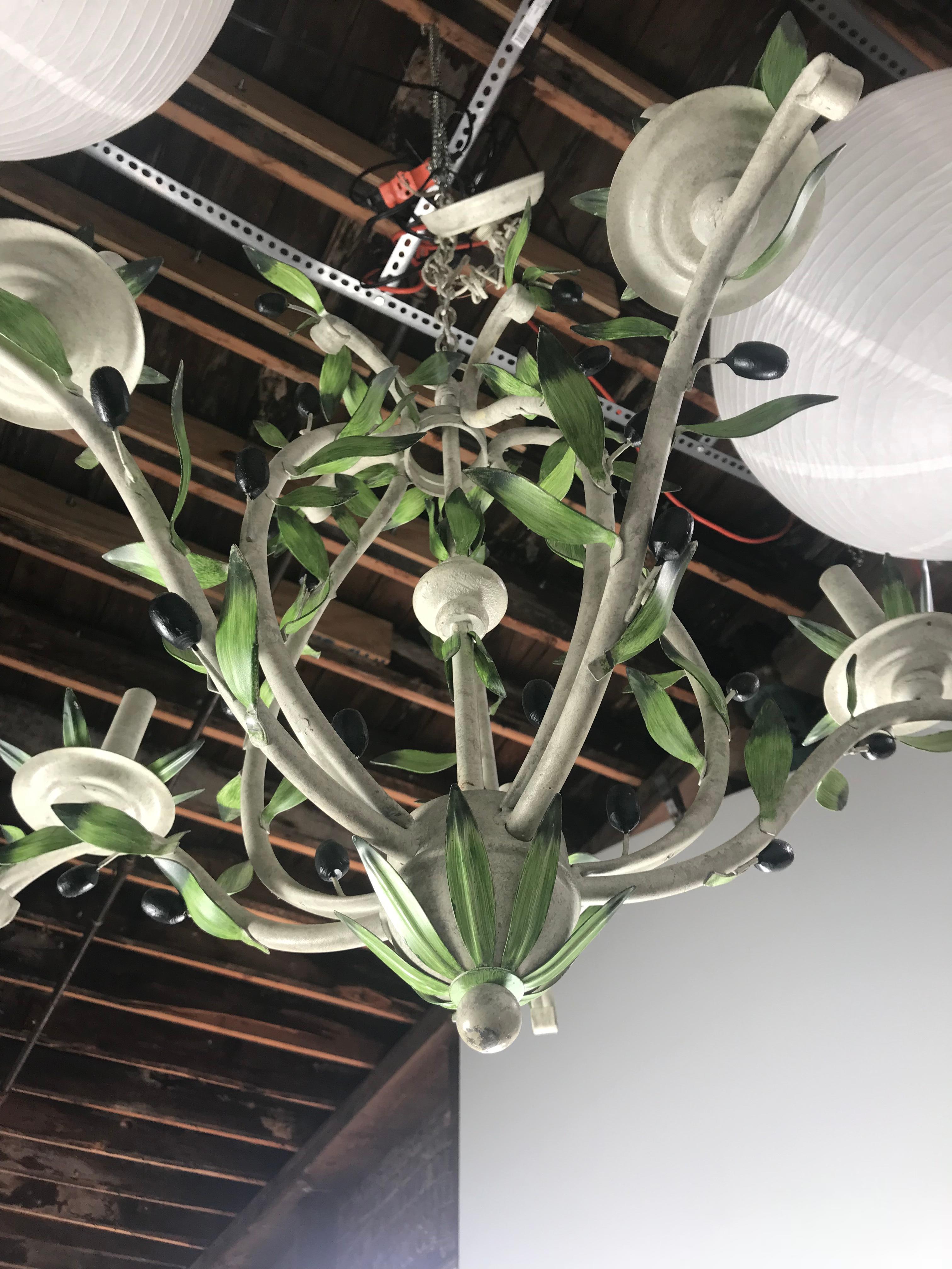 olive leaf chandelier