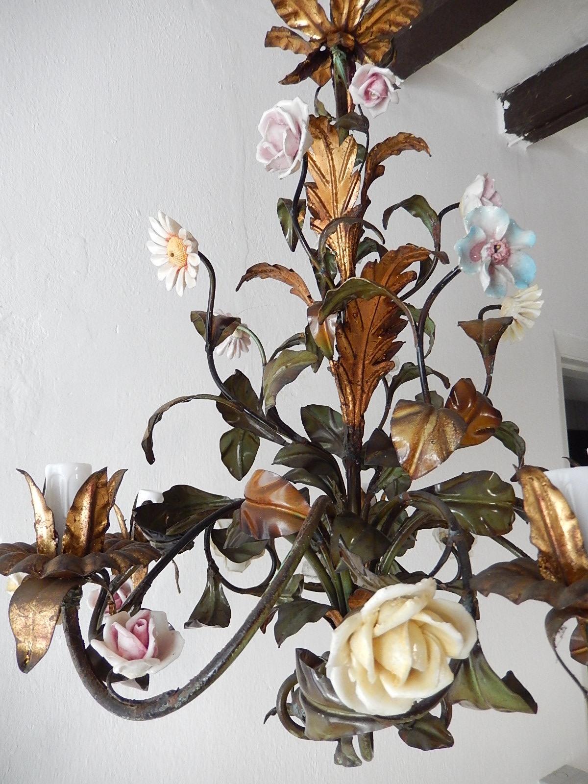 tole flower chandelier