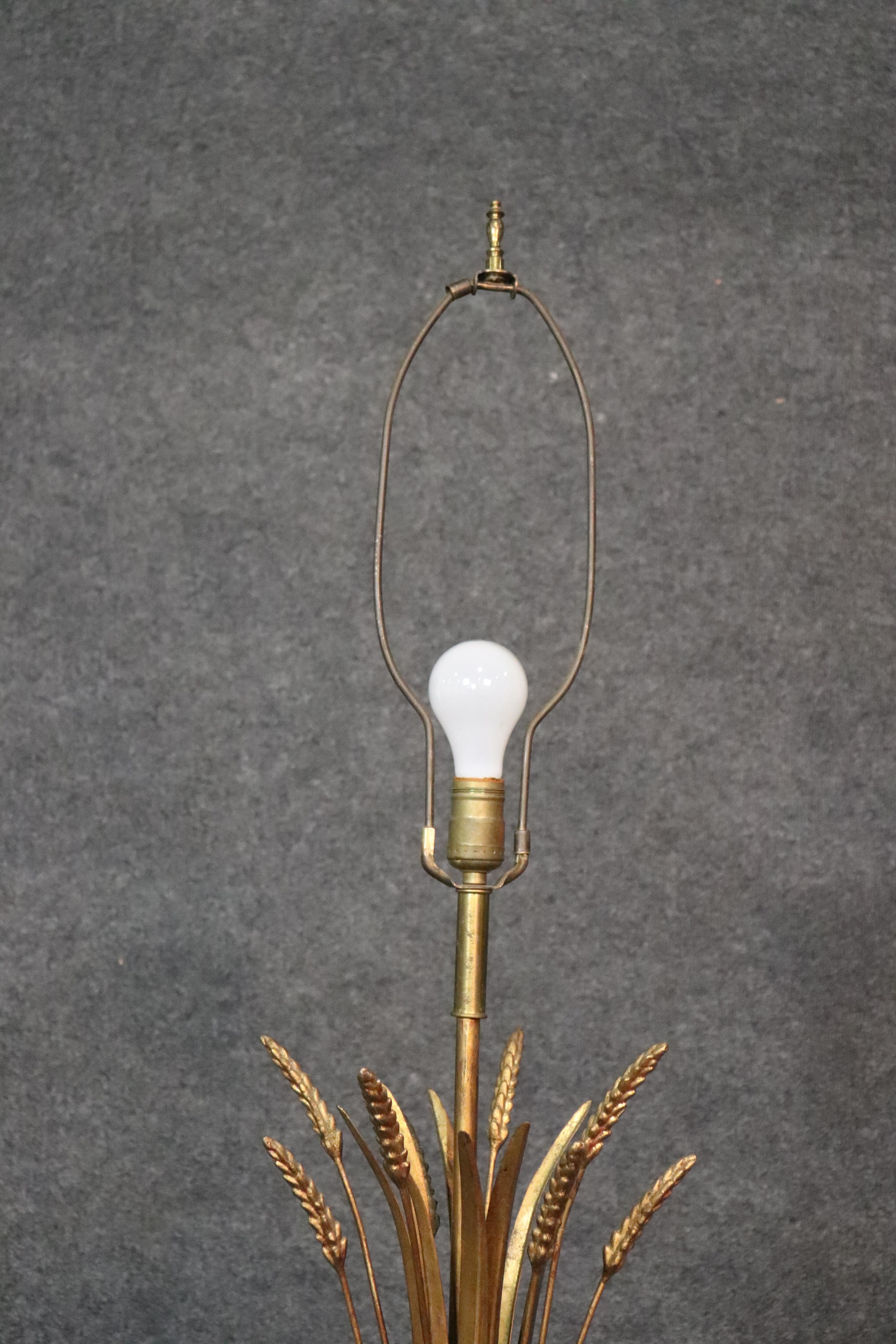 Regency Italian Tole Sheaf of Wheat Floor Lamp