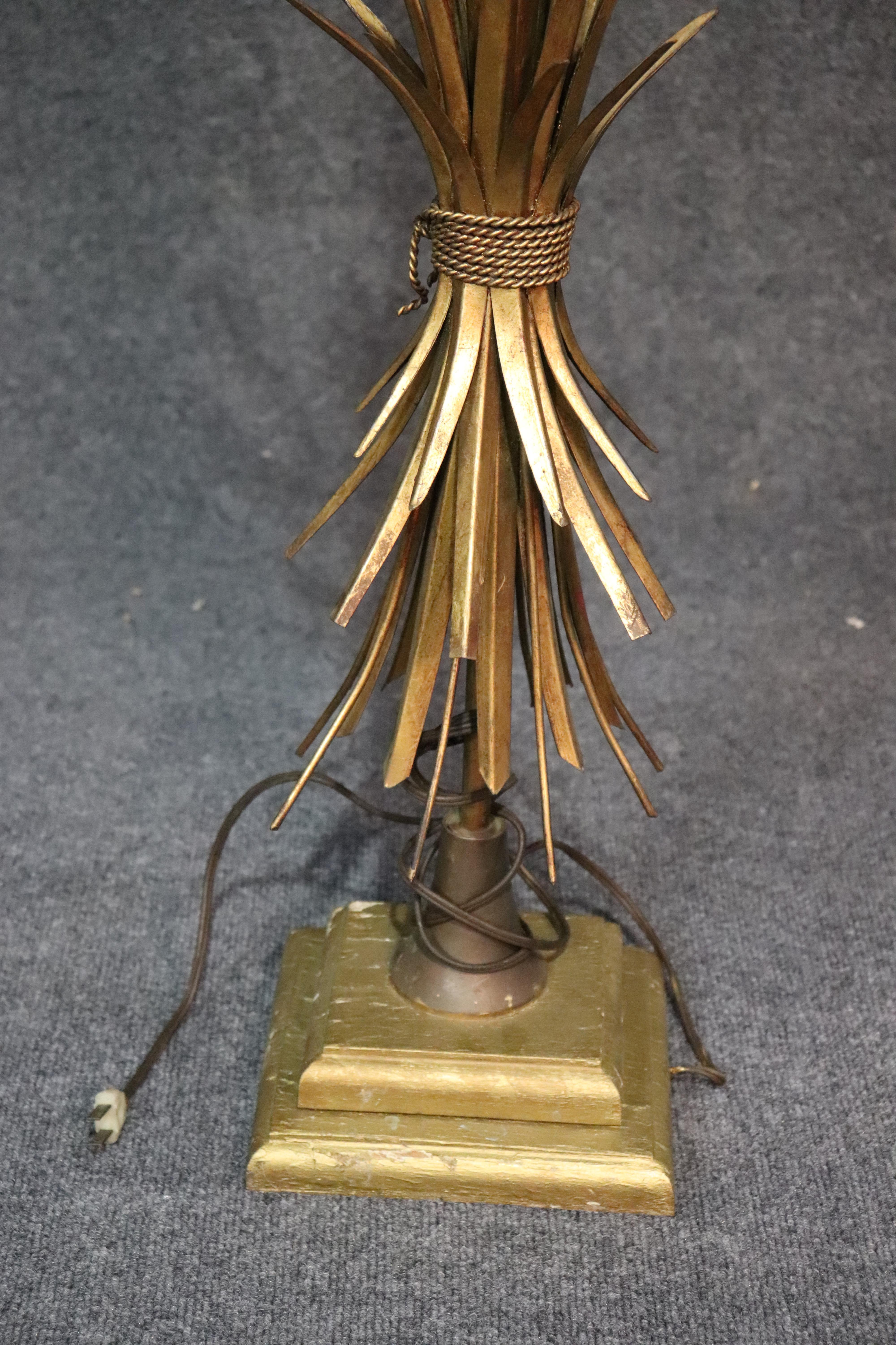 20th Century Italian Tole Sheaf of Wheat Floor Lamp