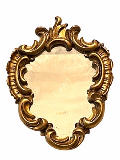 Italian Tole Toleware Chic Gilt Wood Mirror, circa 1950s