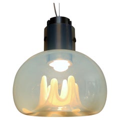 Italian Toni Zuccheri Ceiling Pendant Lamp with Murano Iridescent Glass, 1970s