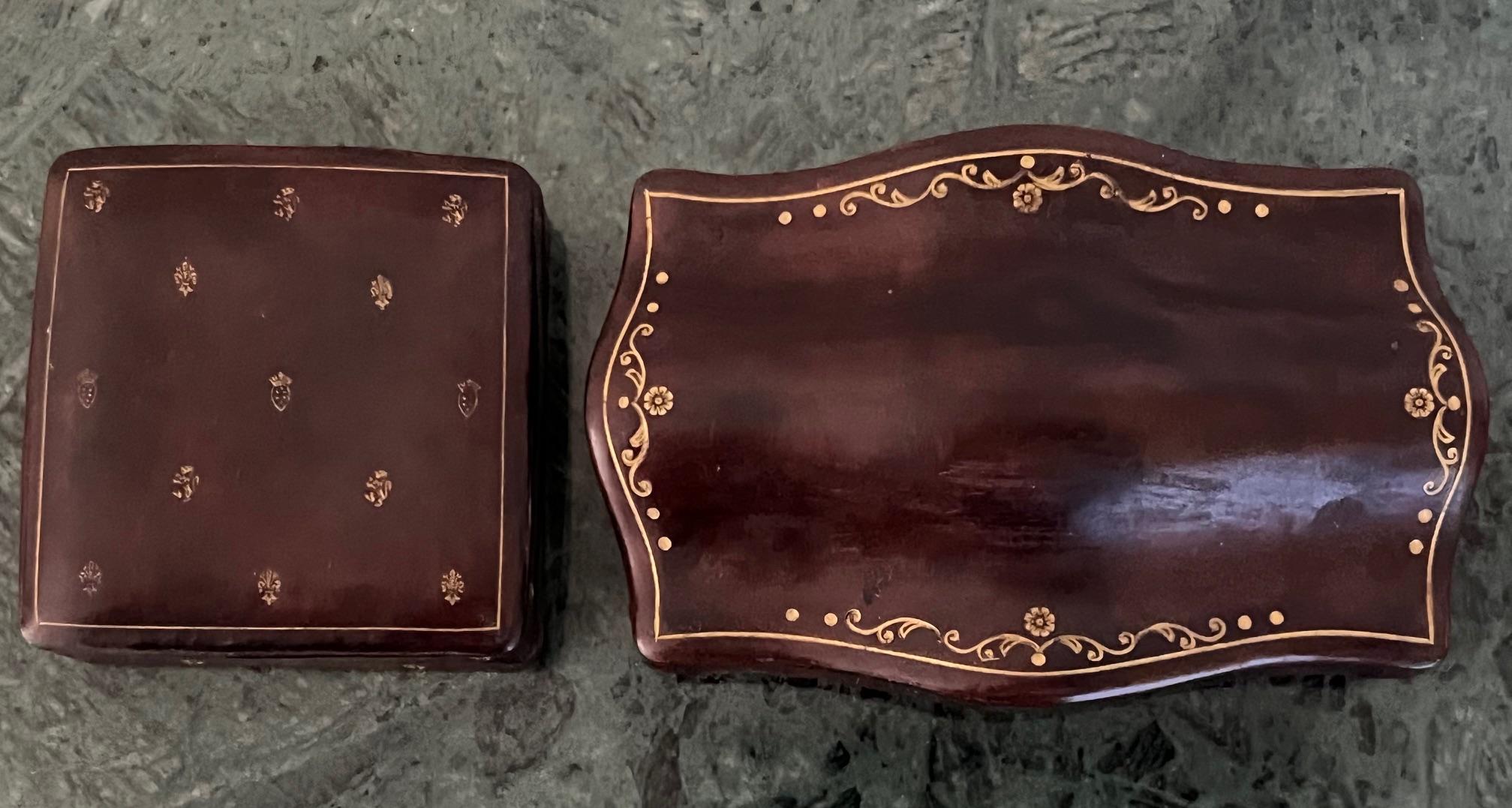 Italian Tooled Leather Boxes-Set of 2, C. 1960's For Sale 4