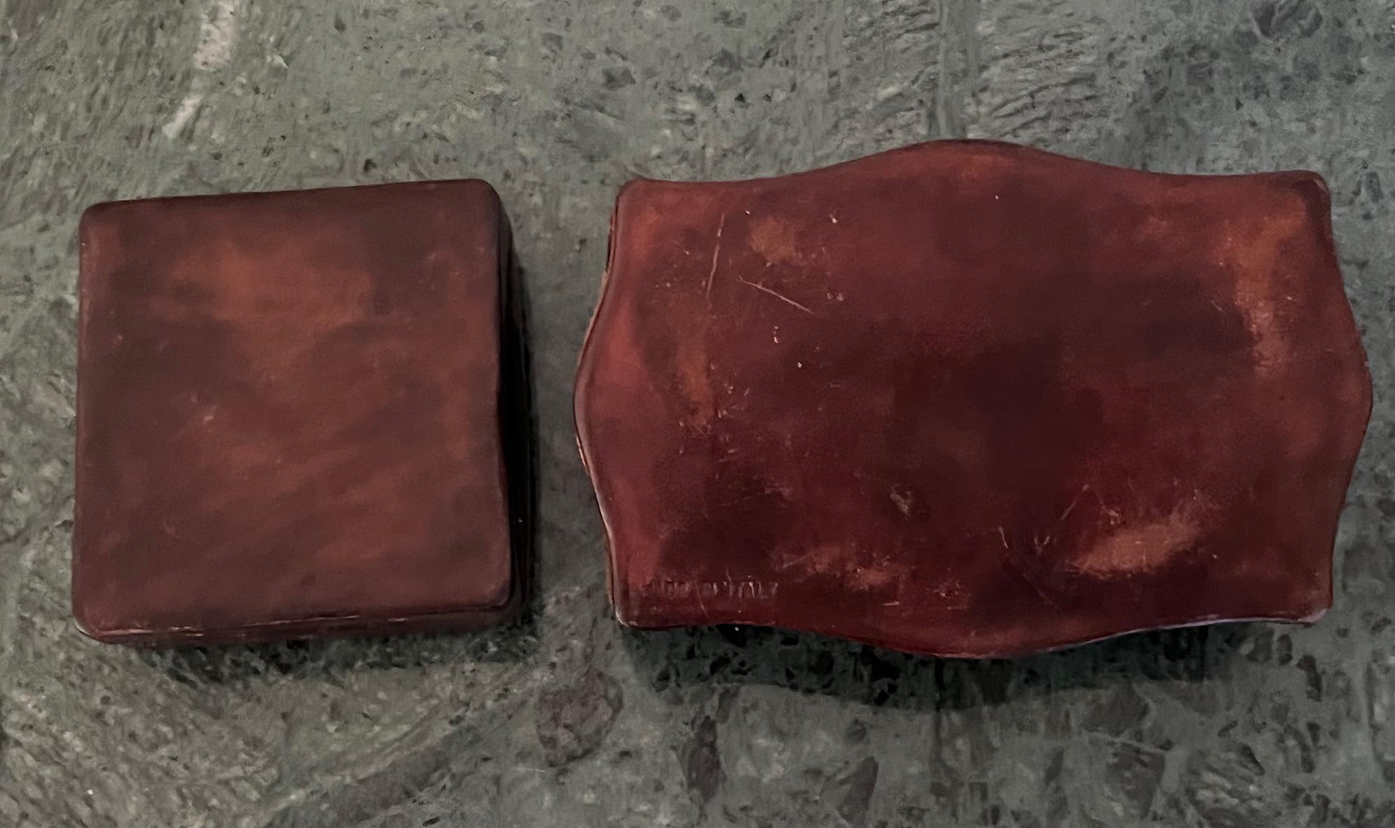 Italian Tooled Leather Boxes-Set of 2, C. 1960's For Sale 12