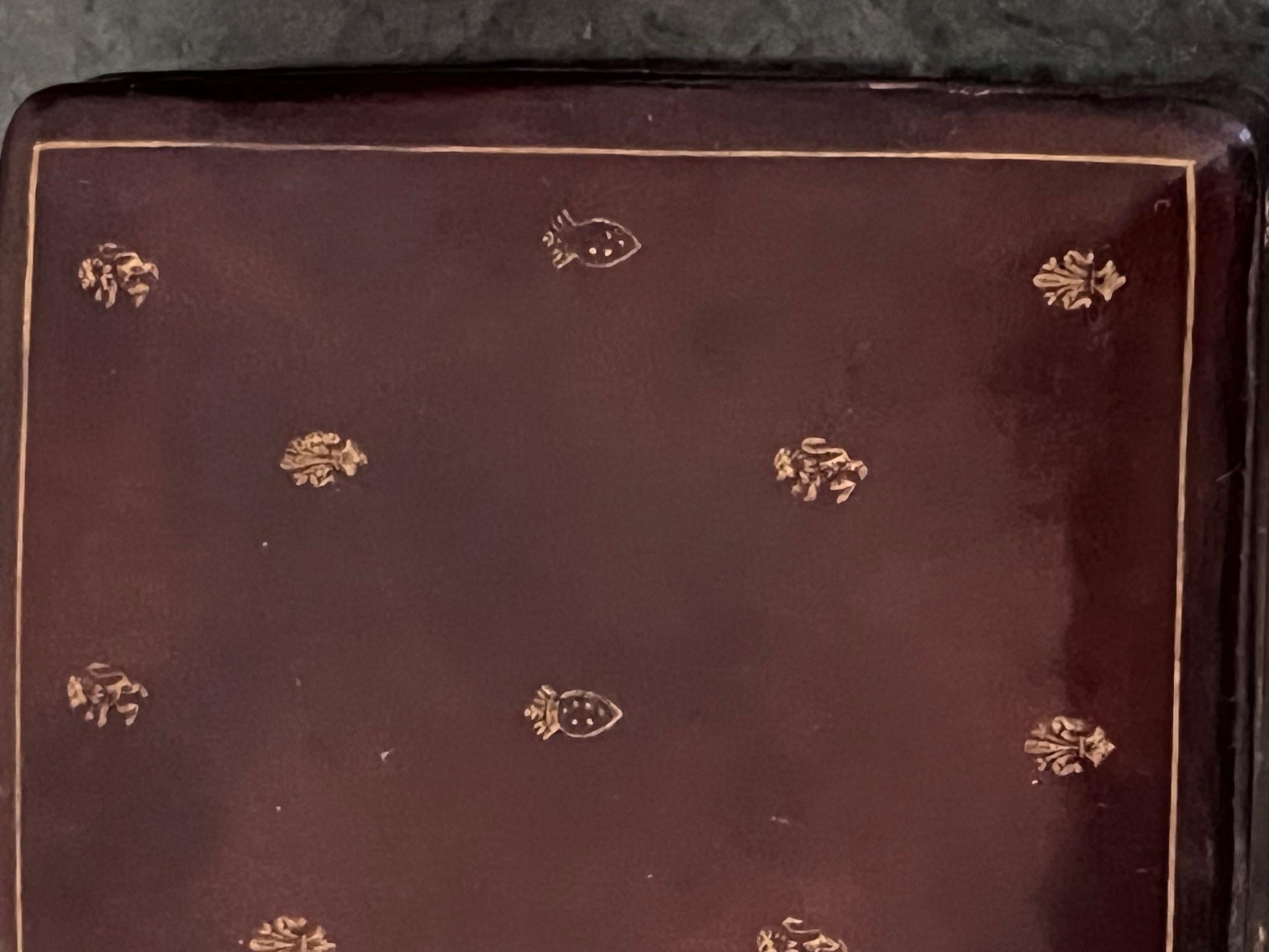 Mid-20th Century Italian Tooled Leather Boxes-Set of 2, C. 1960's For Sale