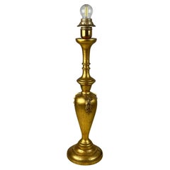 Lampe de table italienne en bois de hêtre doré, années 1980