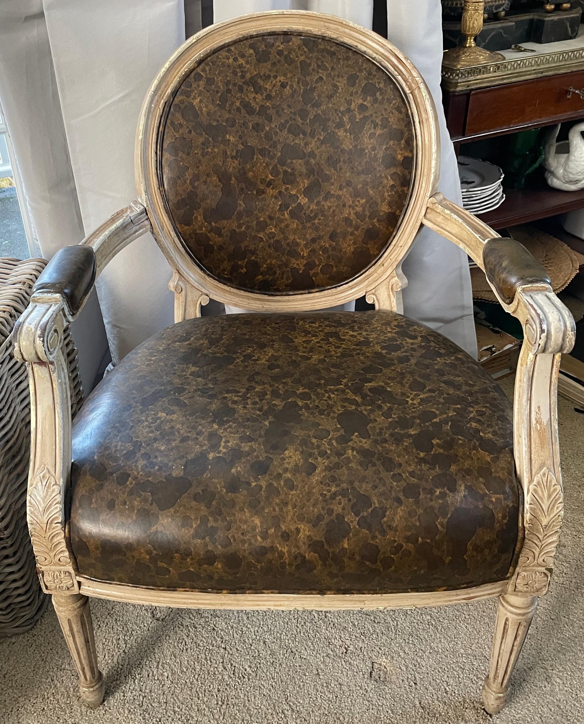 Italian Tortoise Chair In Good Condition For Sale In New York, NY