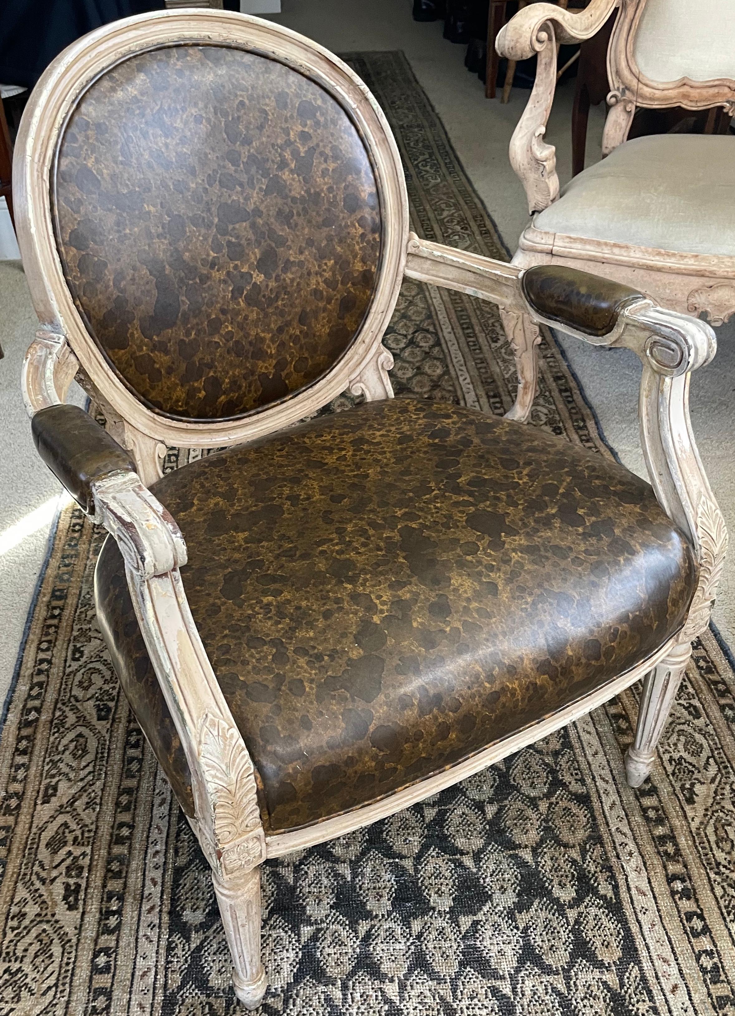 Naugahyde Italian Tortoise Chair For Sale