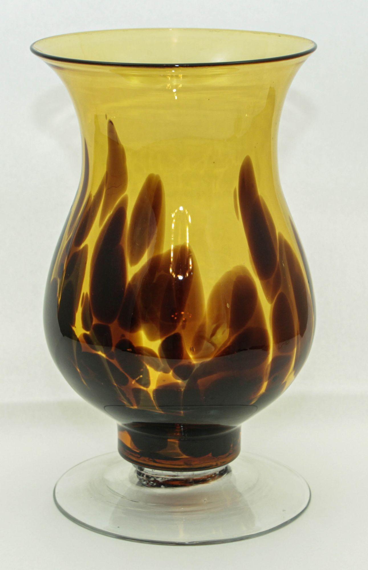 Italienische Vase aus mundgeblasenem Schildpatt-Kunstglas mit Fuß aus 1970 im Angebot 3