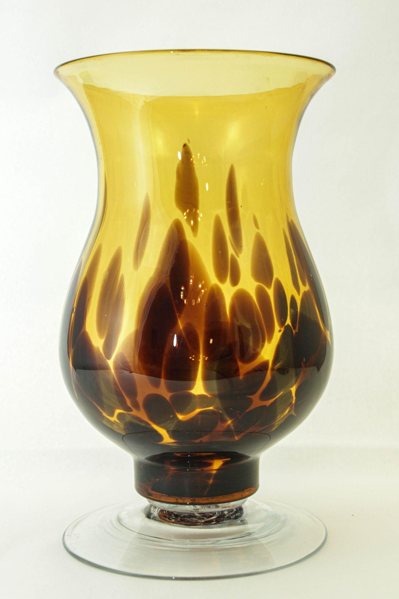 Italienische Vase aus mundgeblasenem Schildpatt-Kunstglas mit Fuß aus 1970 im Angebot 2