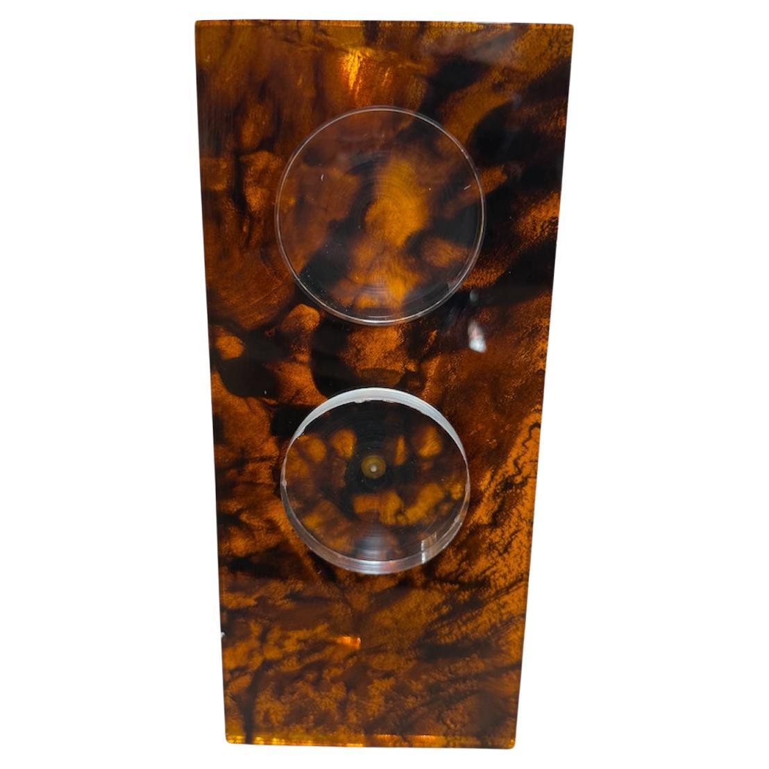 Italian Tortoiseshell Lucite Double Picture Frame, 1970s For Sale