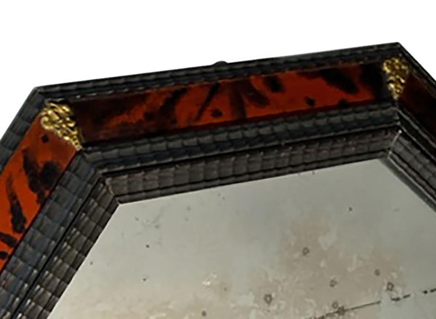 Early 20th Century Italian Faux Tortoiseshell Mirror For Sale