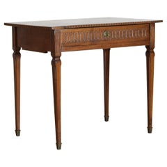Italian, Toscana Carved Walnut 1-Drawer Table, Late 18th Century