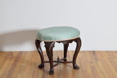 Italian, Toscana, Late LXIV Period Dark Walnut & Upholstered Stool, ca. 1730