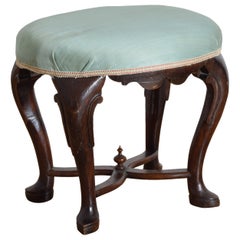 Italian, Toscana, Late LXIV Period Dark Walnut & Upholstered Stool, ca. 1730