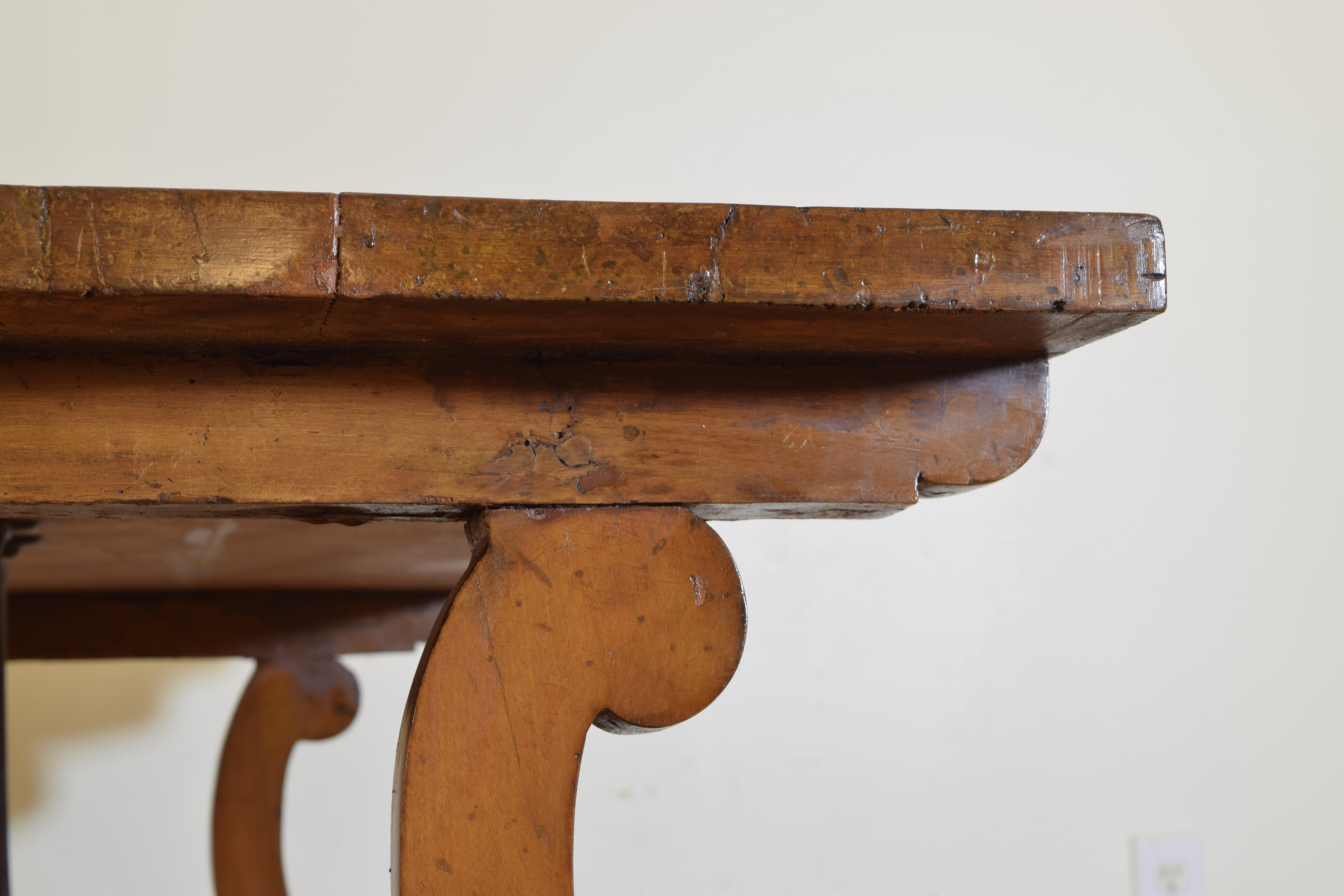 Italian, Toscana, Pearwood & Iron Center or Dining Table, 17th/18th Century For Sale 1