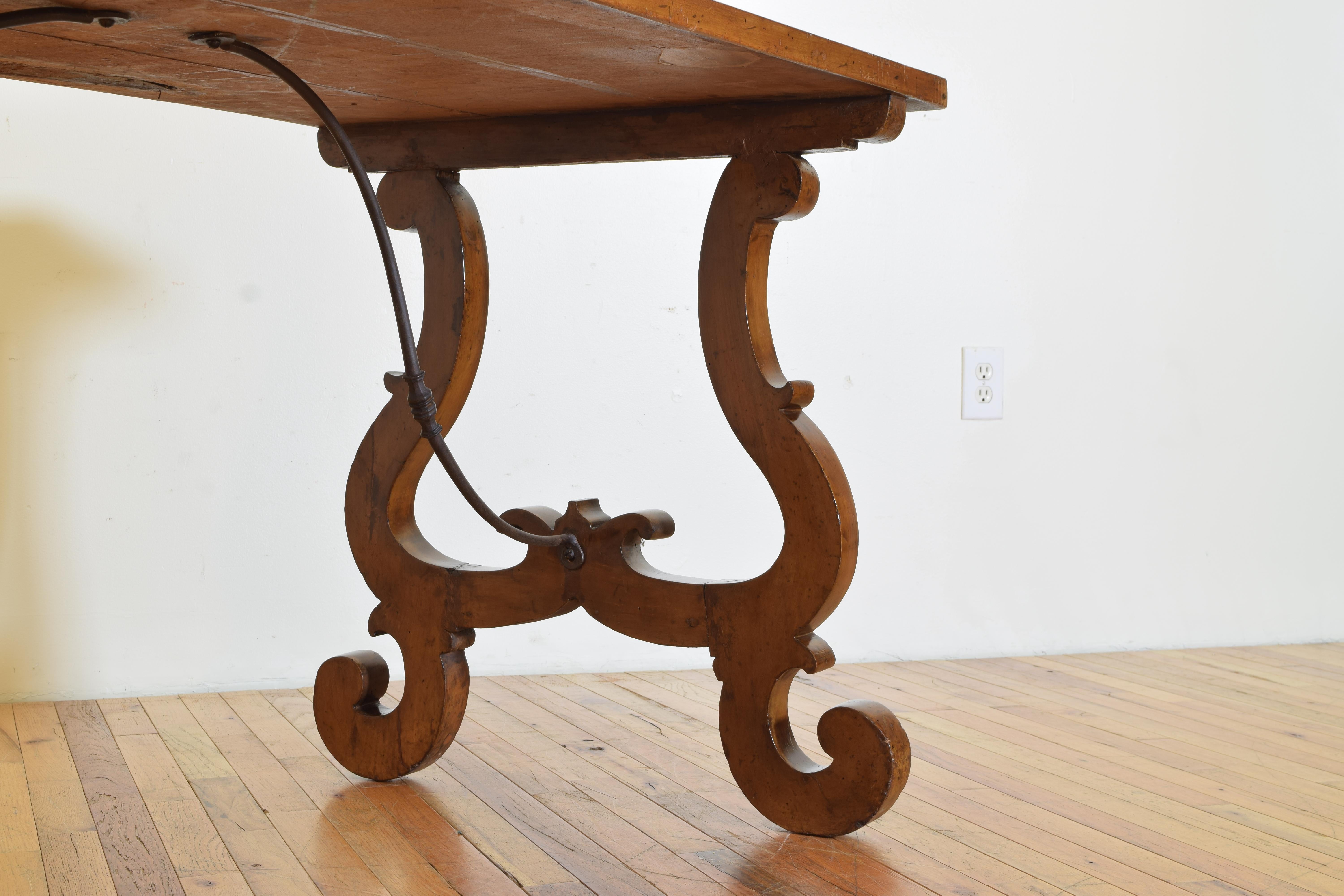 Italian, Toscana, Pearwood & Iron Center or Dining Table, 17th/18th Century For Sale 3