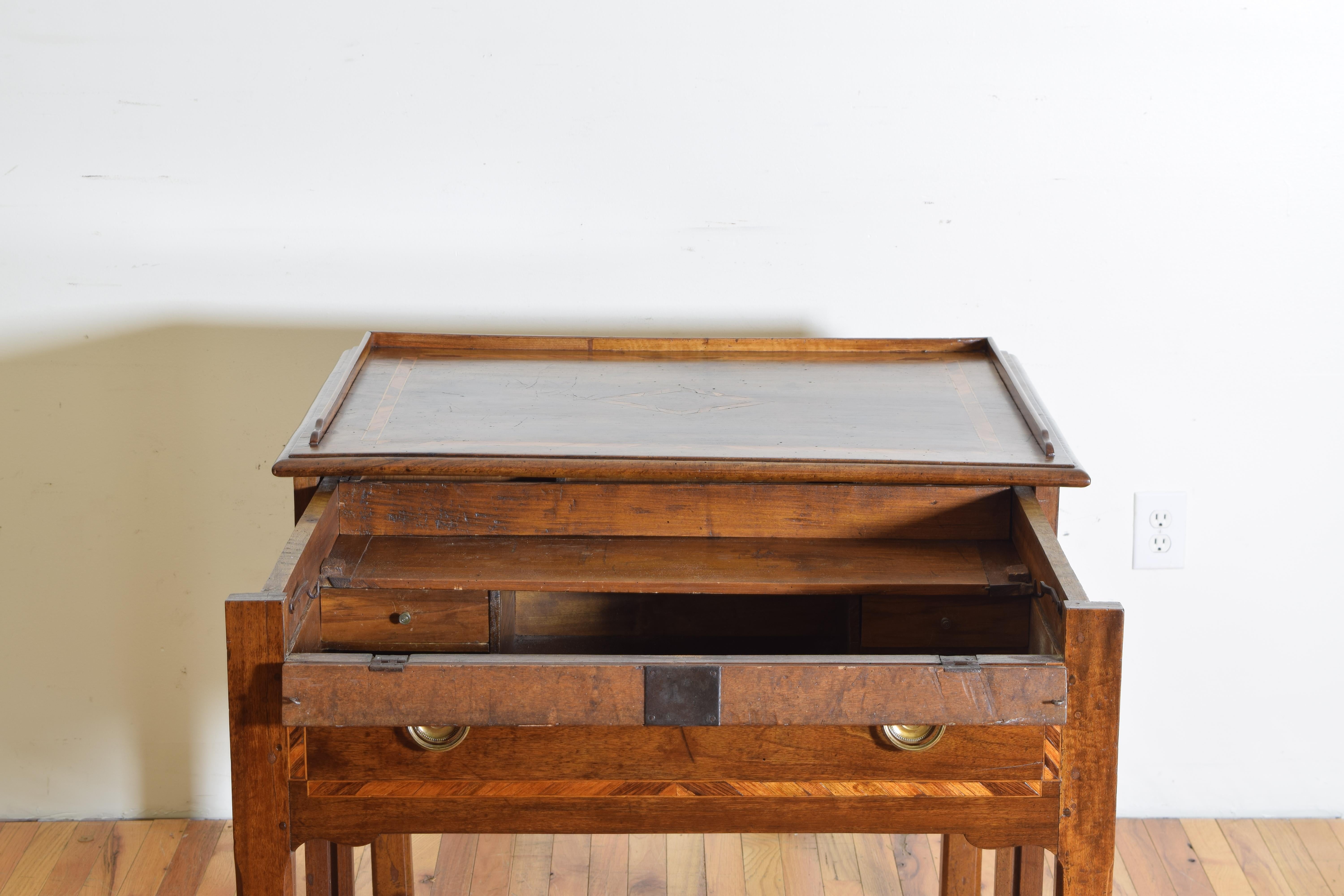 Italian, Toscana, Walnut and Inlaid Metamporhic Writing Table/Desk, circa 1800 5