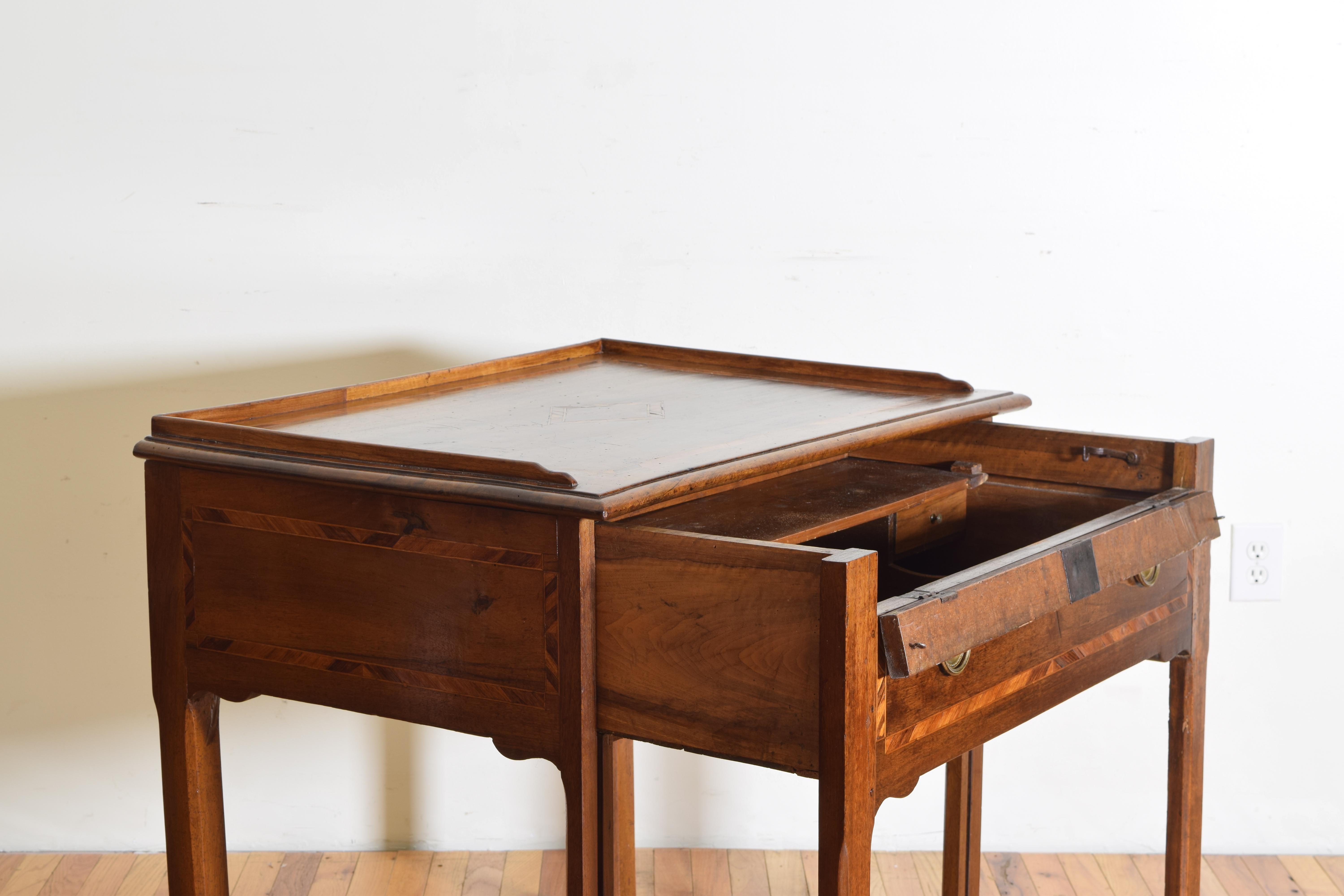 Italian, Toscana, Walnut and Inlaid Metamporhic Writing Table/Desk, circa 1800 3