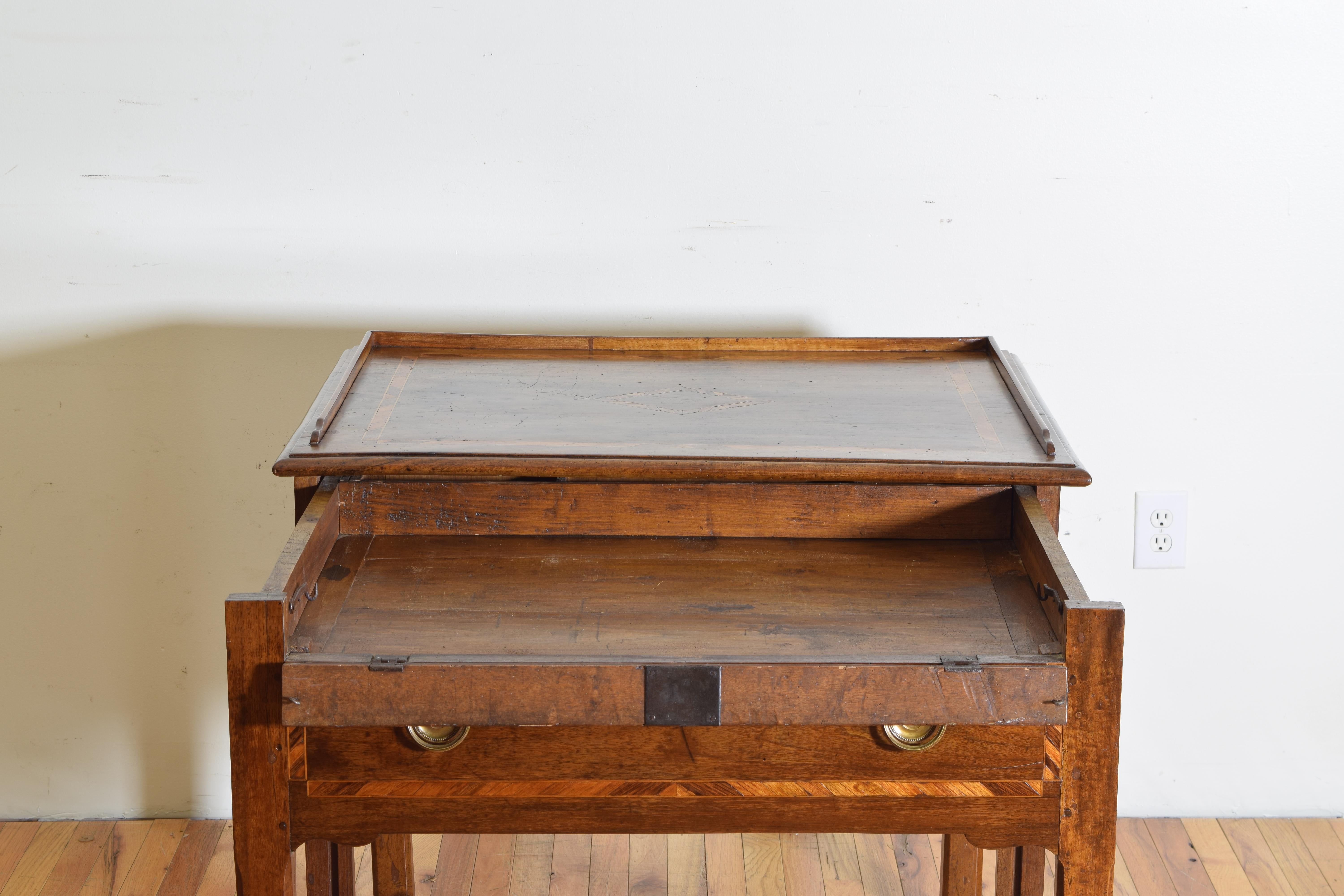 Italian, Toscana, Walnut and Inlaid Metamporhic Writing Table/Desk, circa 1800 4