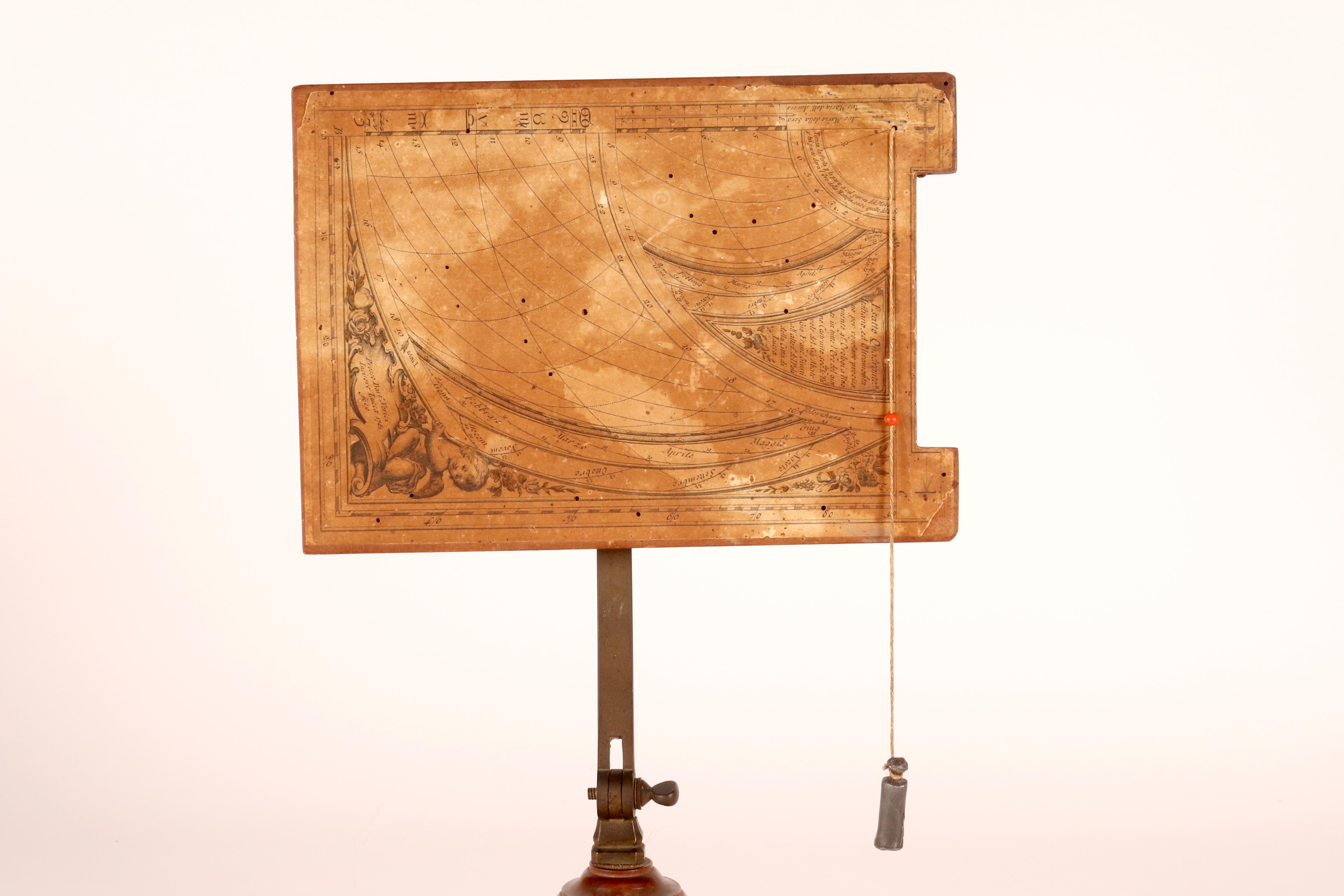 Papier de cadran italien-transalpinien sur carton de bois. Giusti, Nerici, Italie 1781 en vente 5