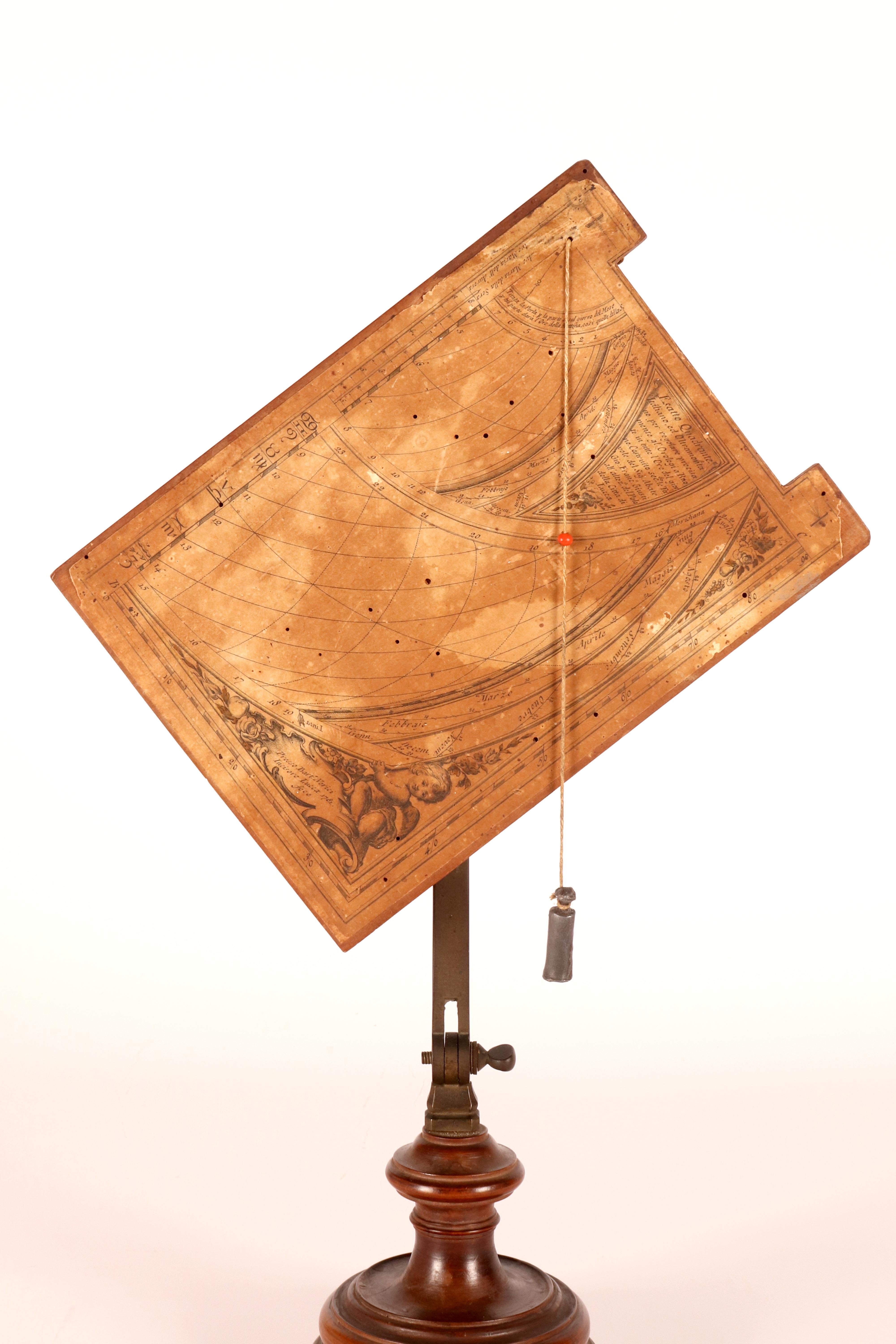Laiton Papier de cadran italien-transalpinien sur carton de bois. Giusti, Nerici, Italie 1781 en vente