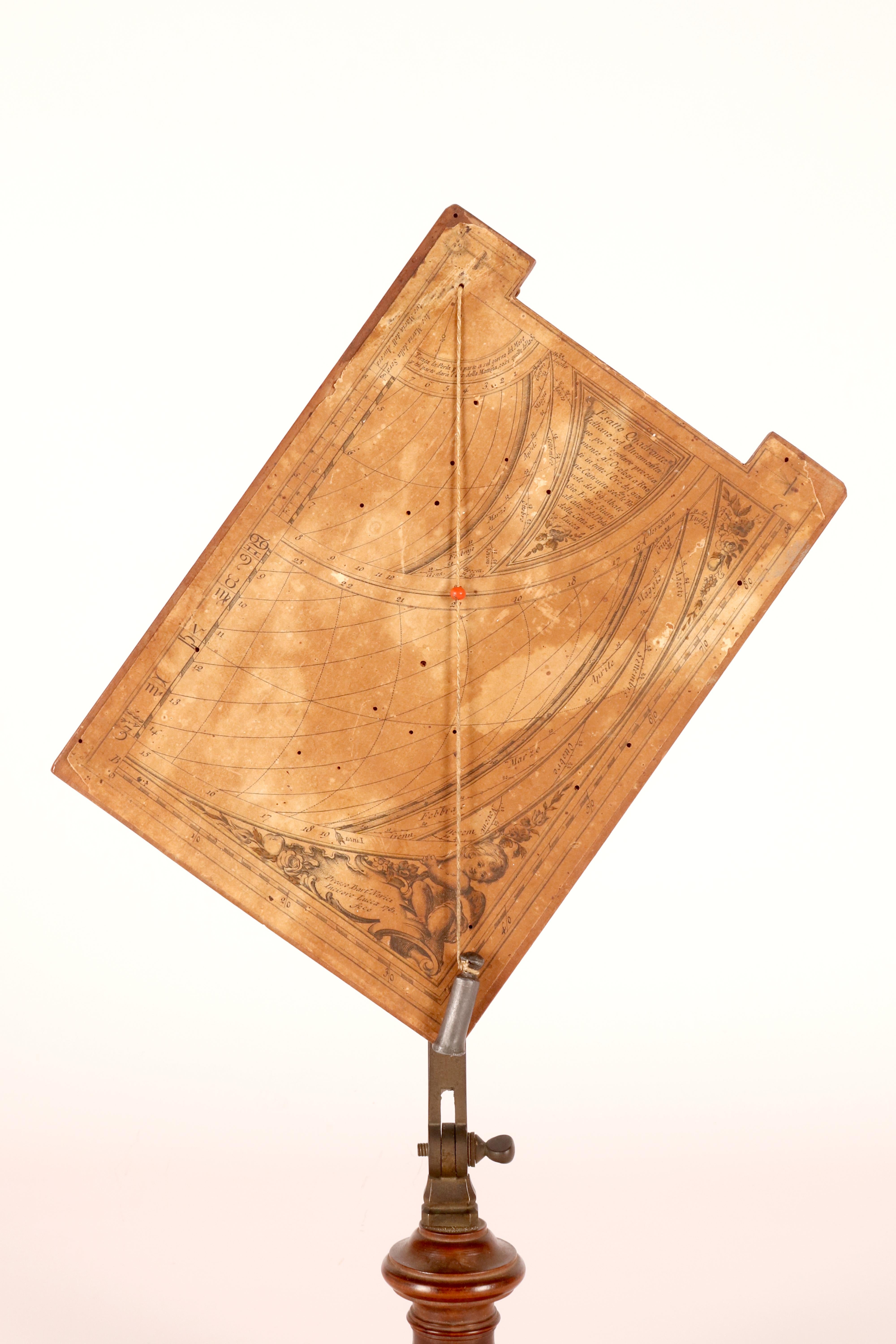 Papier de cadran italien-transalpinien sur carton de bois. Giusti, Nerici, Italie 1781 en vente 4