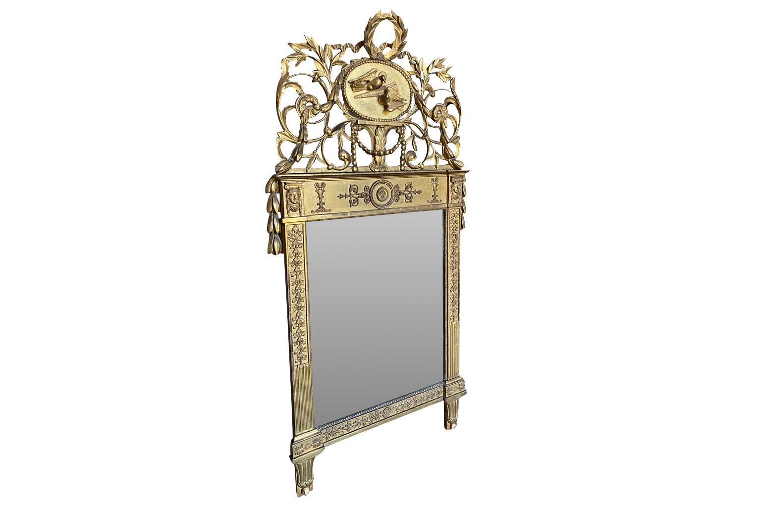 Italian Transition Louis XVI to Empire Period Mirror In Good Condition For Sale In Round Top, TX