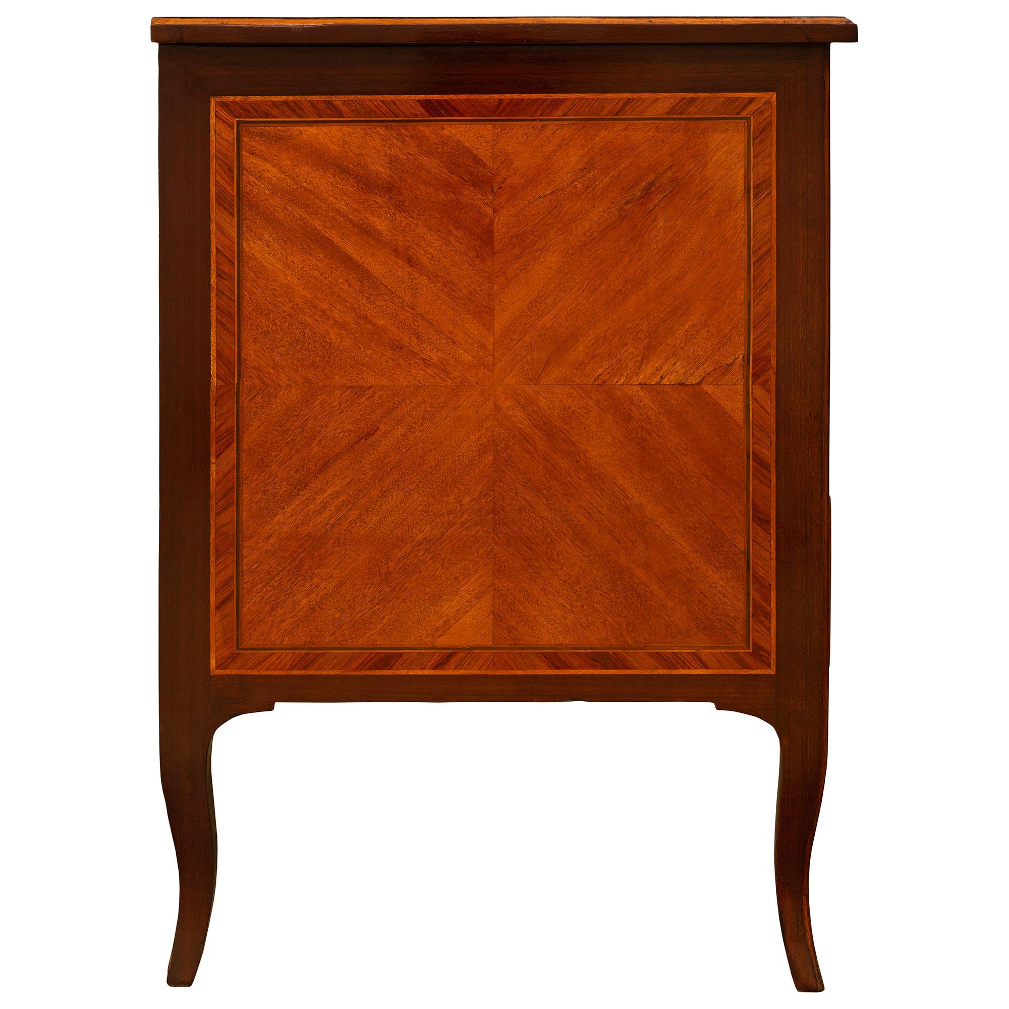 Italian Transitional Period Mahogany, Tulipwood, Cherrywood And Ormolu Commode For Sale 1