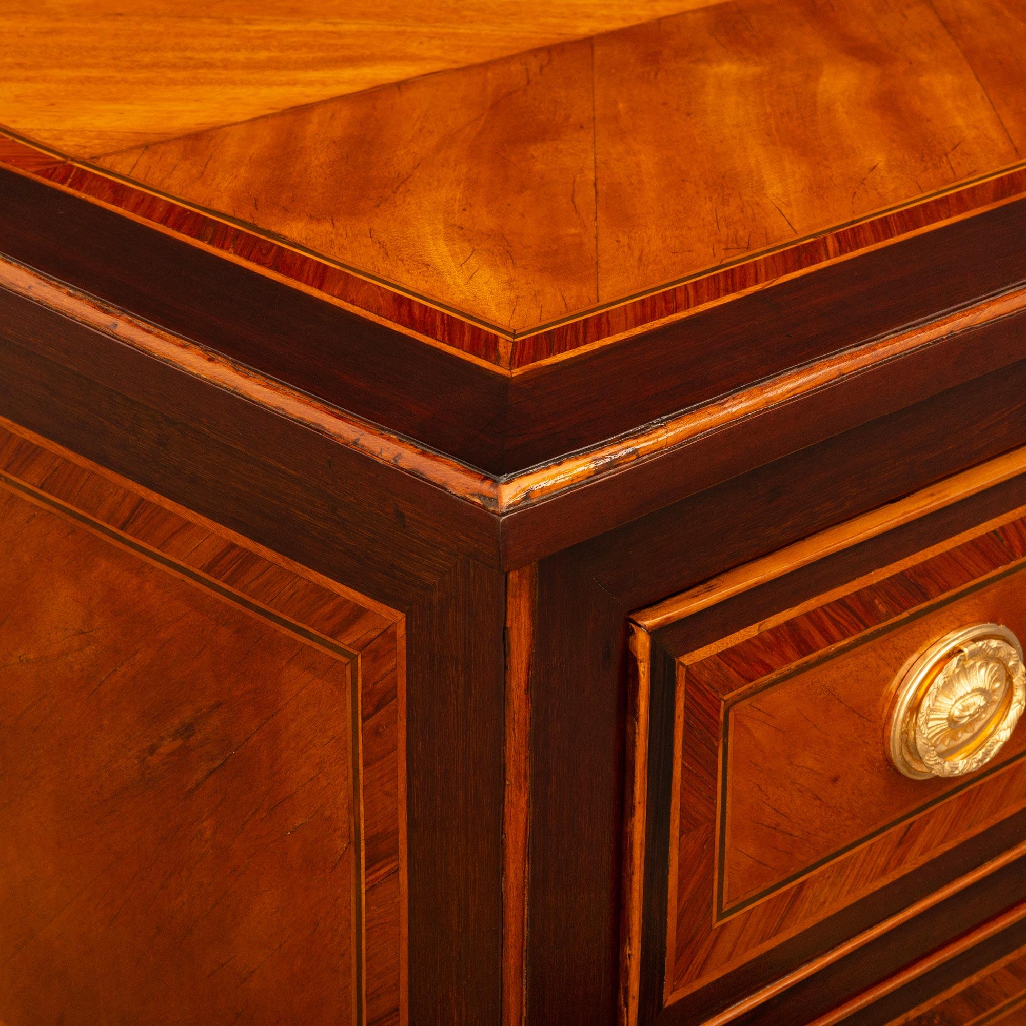 Italian Transitional Period Mahogany, Tulipwood, Cherrywood And Ormolu Commode For Sale 2