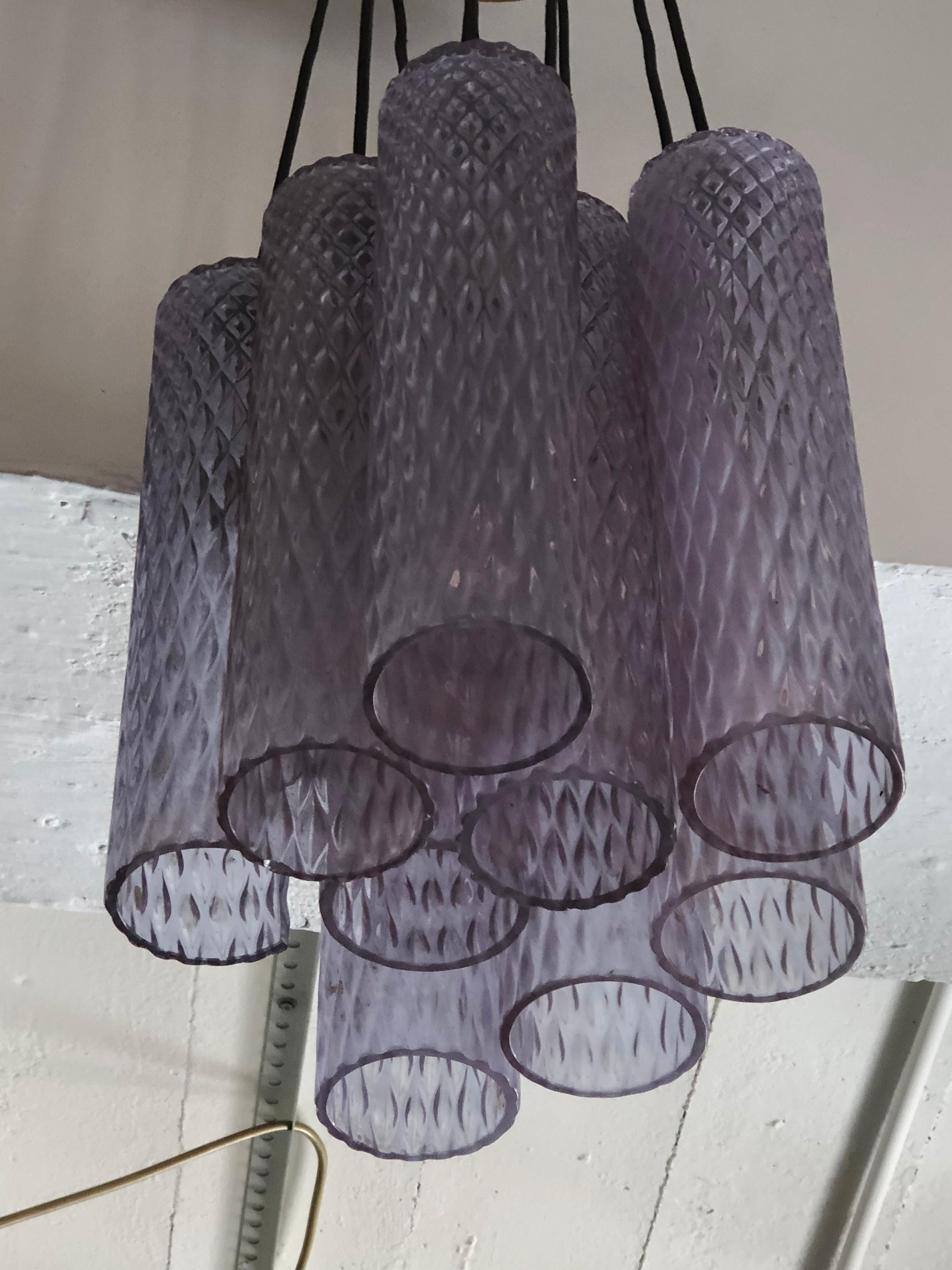 purple murano glass chandelier