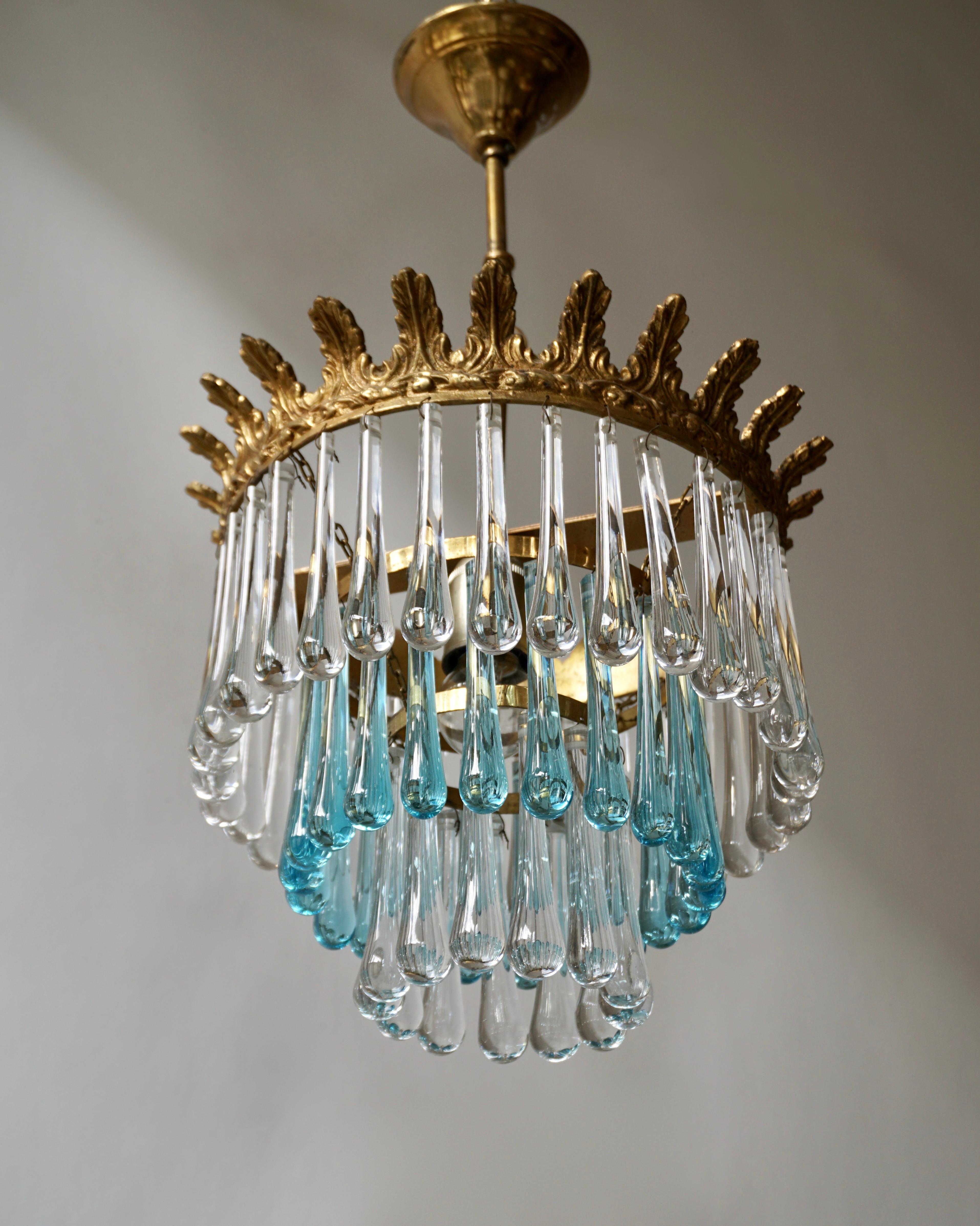 blue crystal chandelier