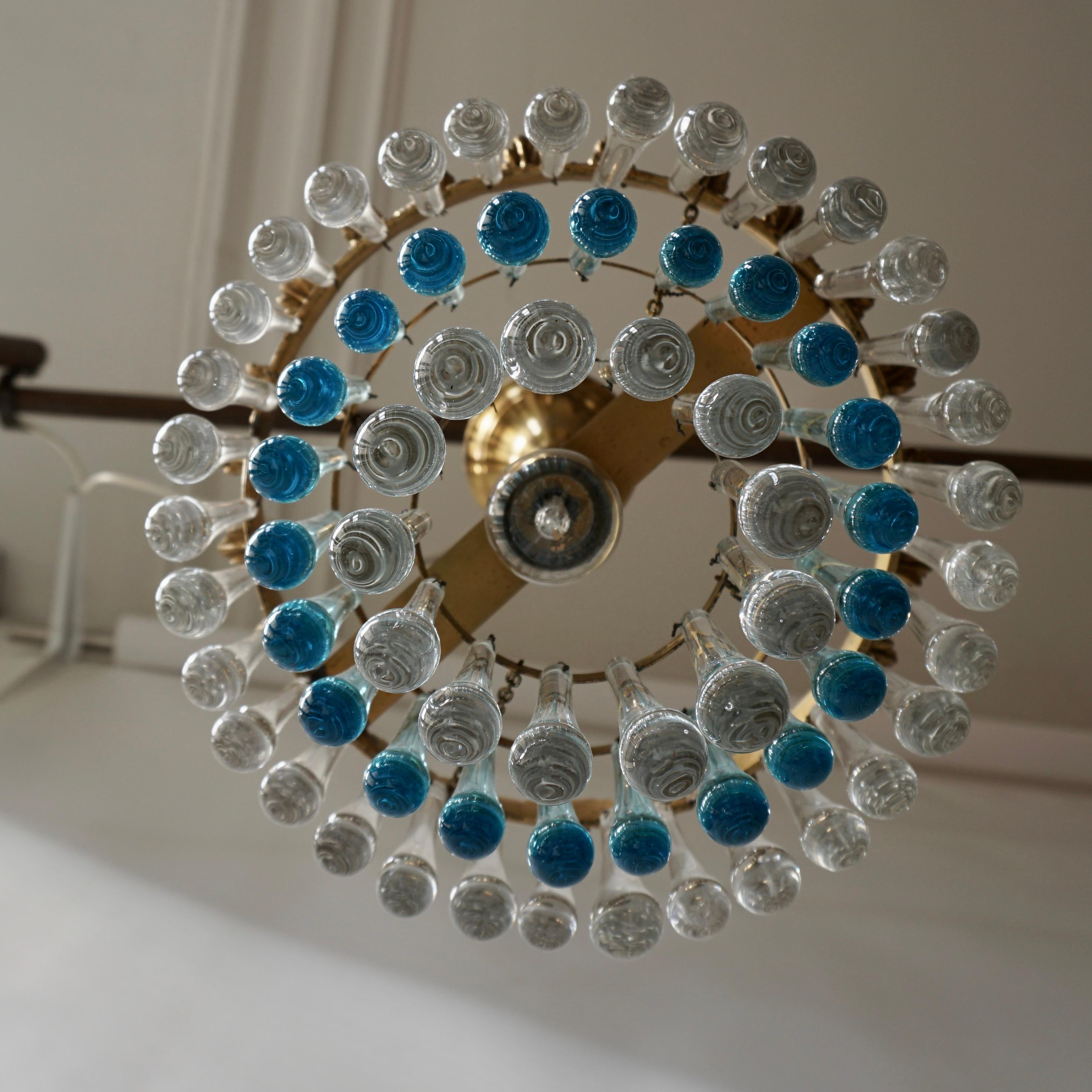 blue chandelier crystals