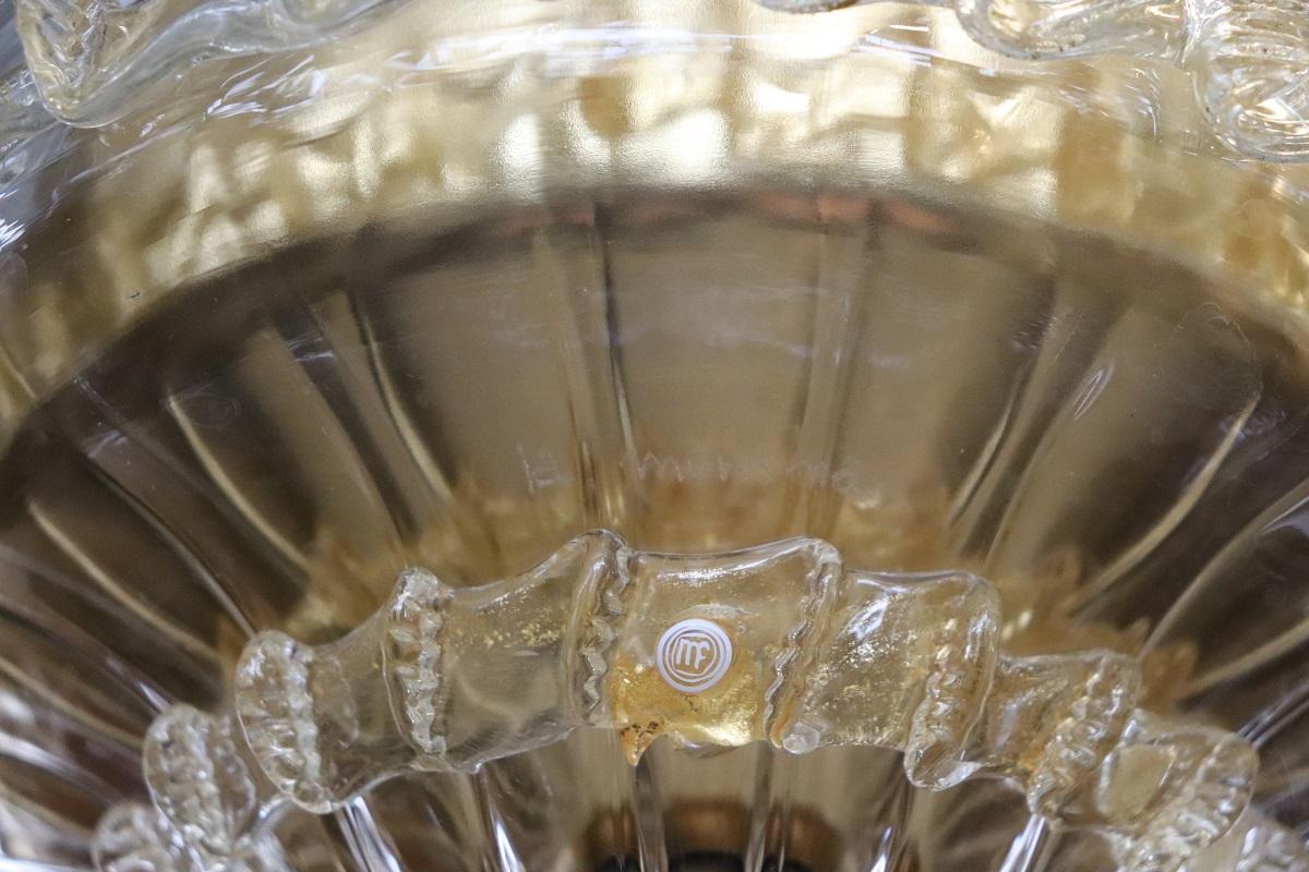 Lampadario italiano in vetro di Murano trasparente con 6 lampadine firmato La Murrina in vendita 7