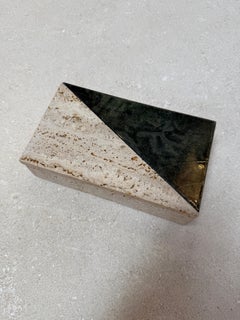 Italian Travertine and Marble Box, 1970s