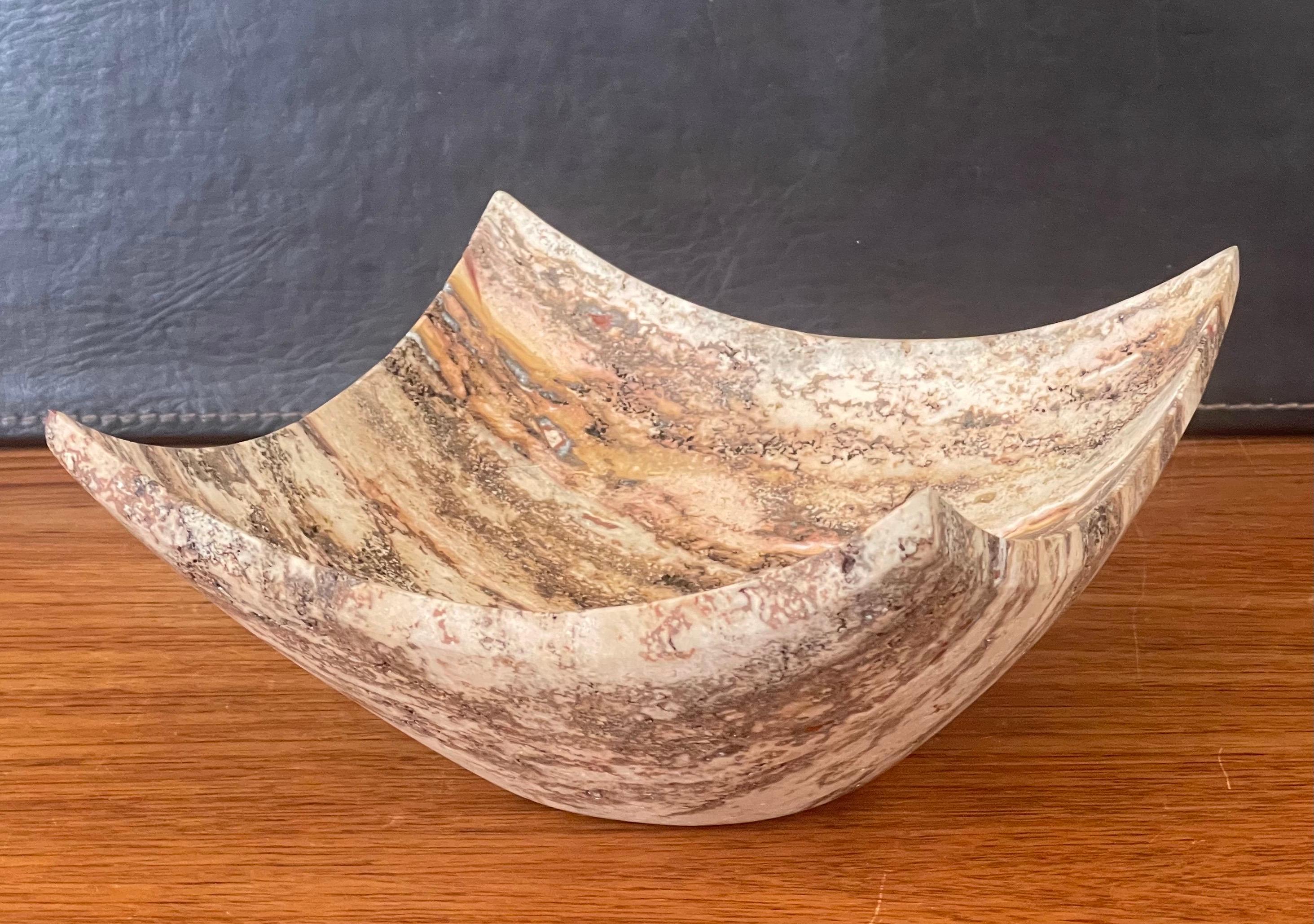 Italian Travertine Bowl In Good Condition For Sale In San Diego, CA