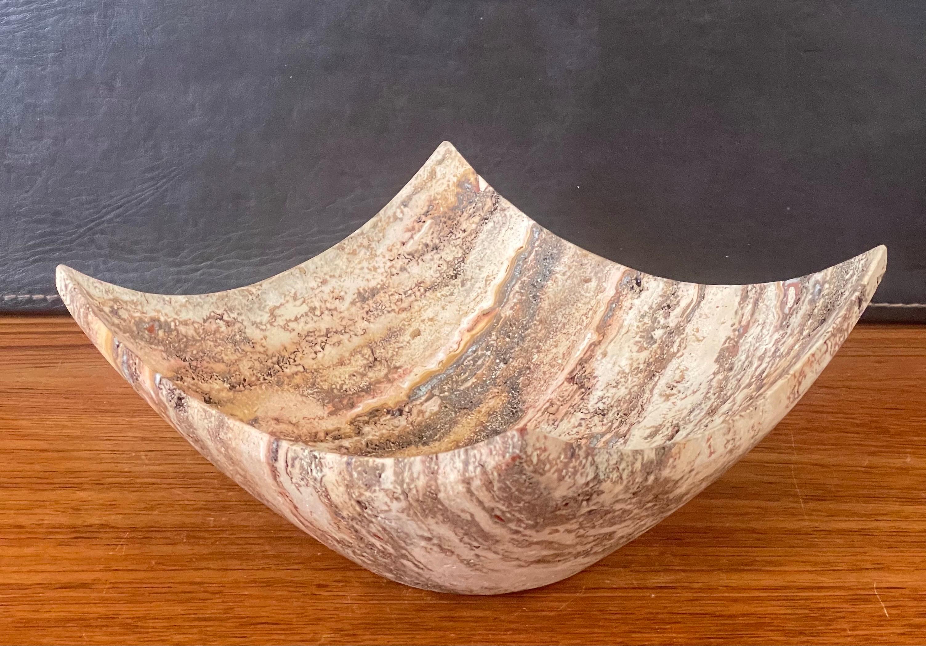 Italian Travertine Bowl For Sale 2