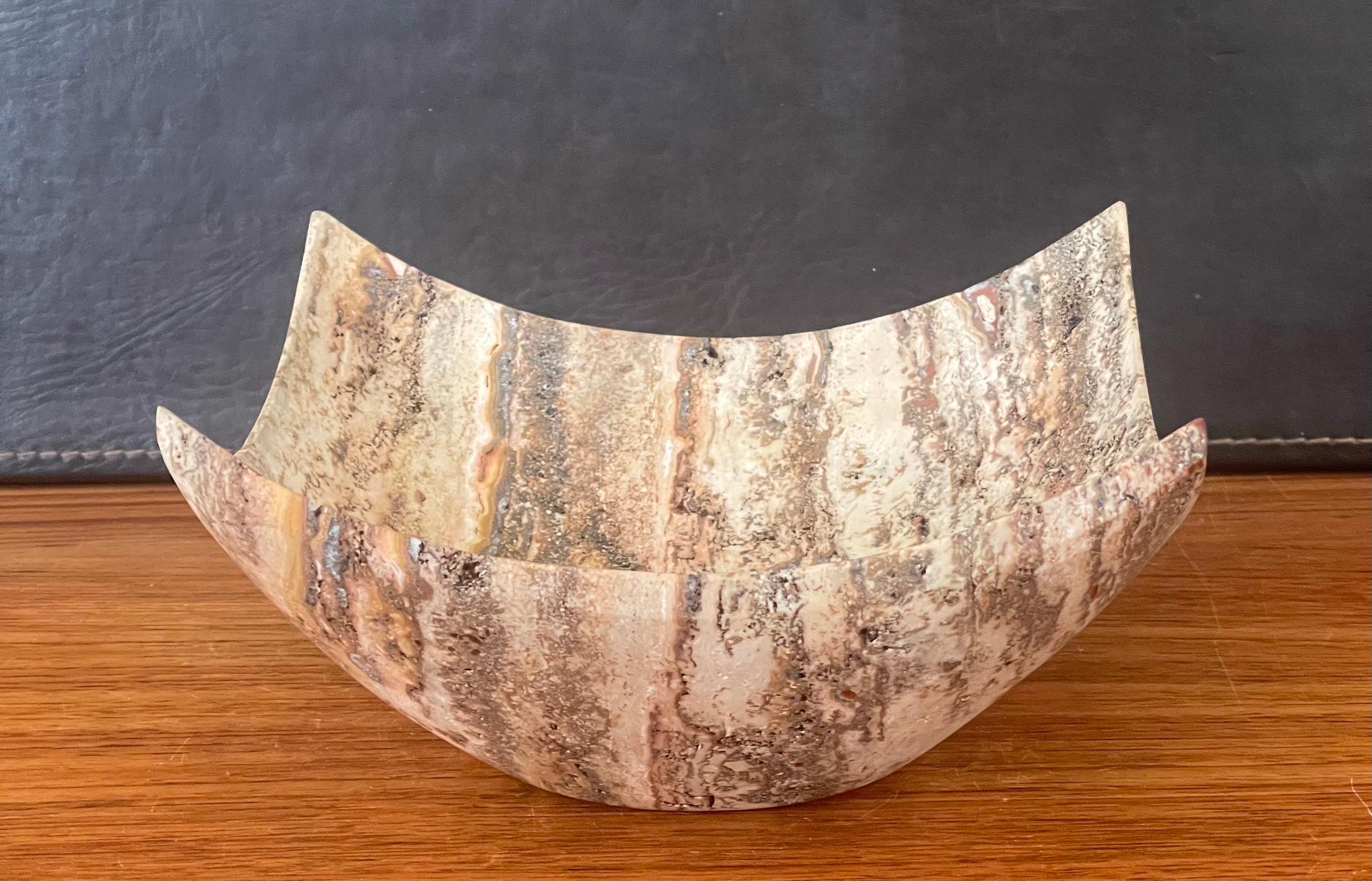 Italian Travertine Bowl For Sale 3