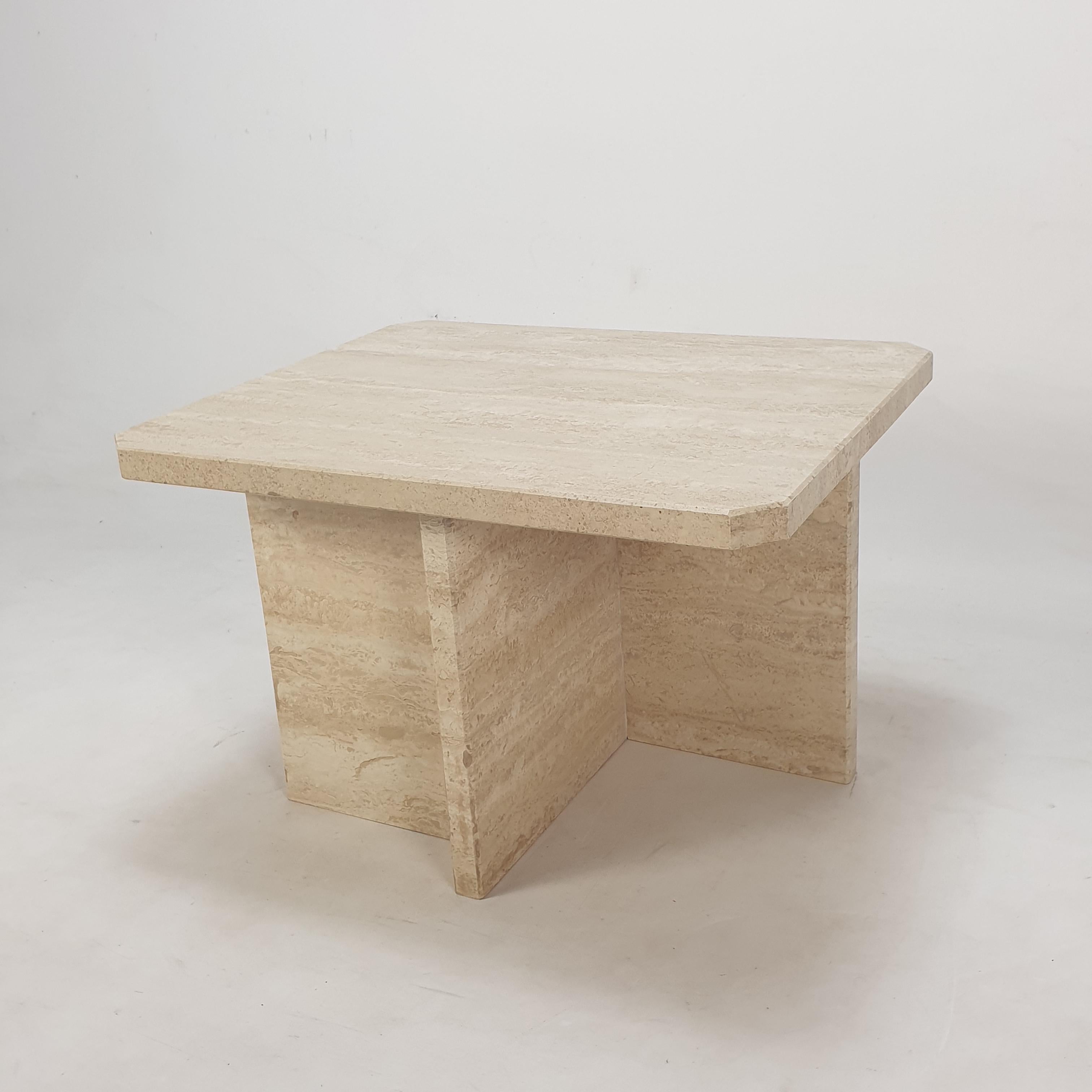 Italian Travertine Coffee Table, 1980s 4