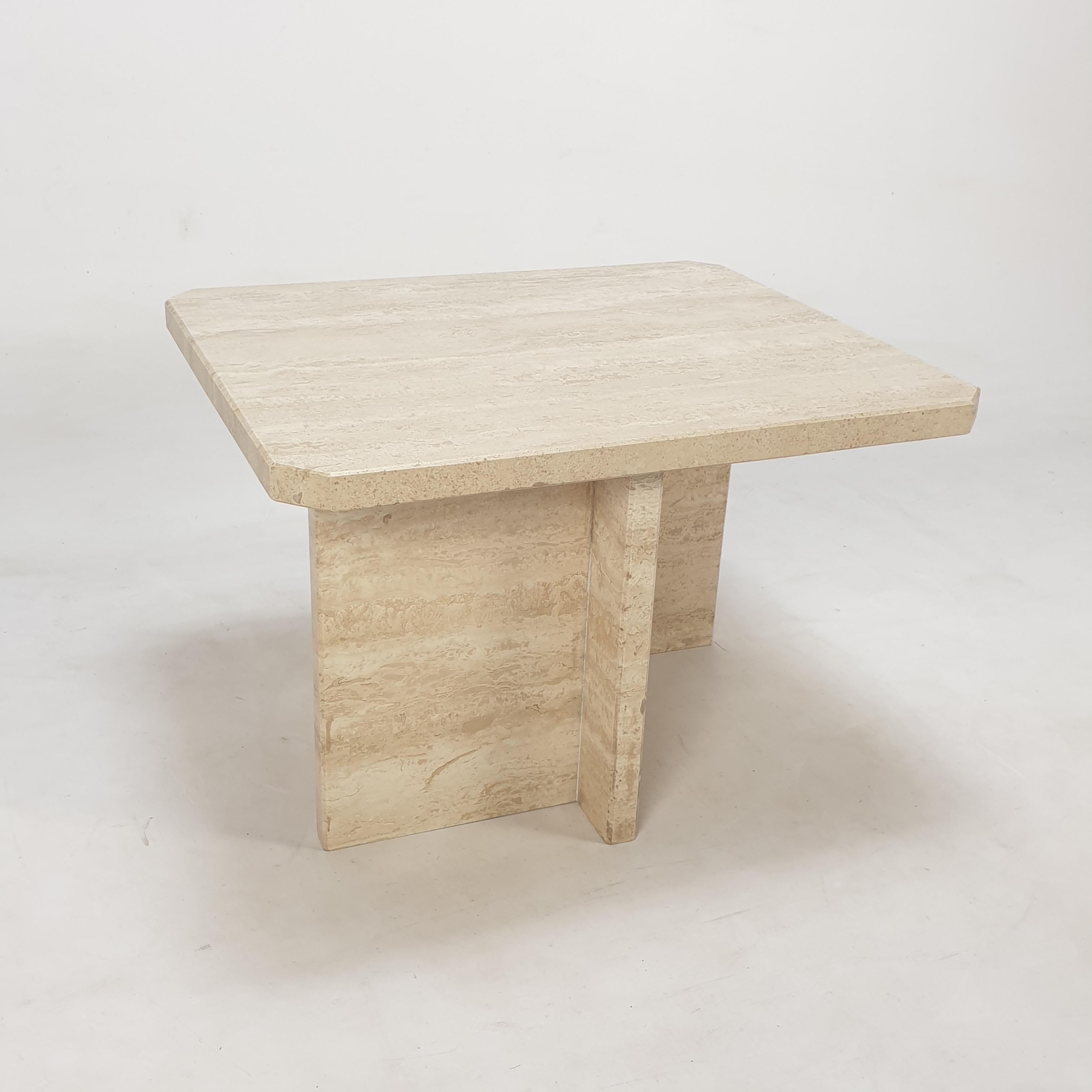 Italian Travertine Coffee Table, 1980s 5