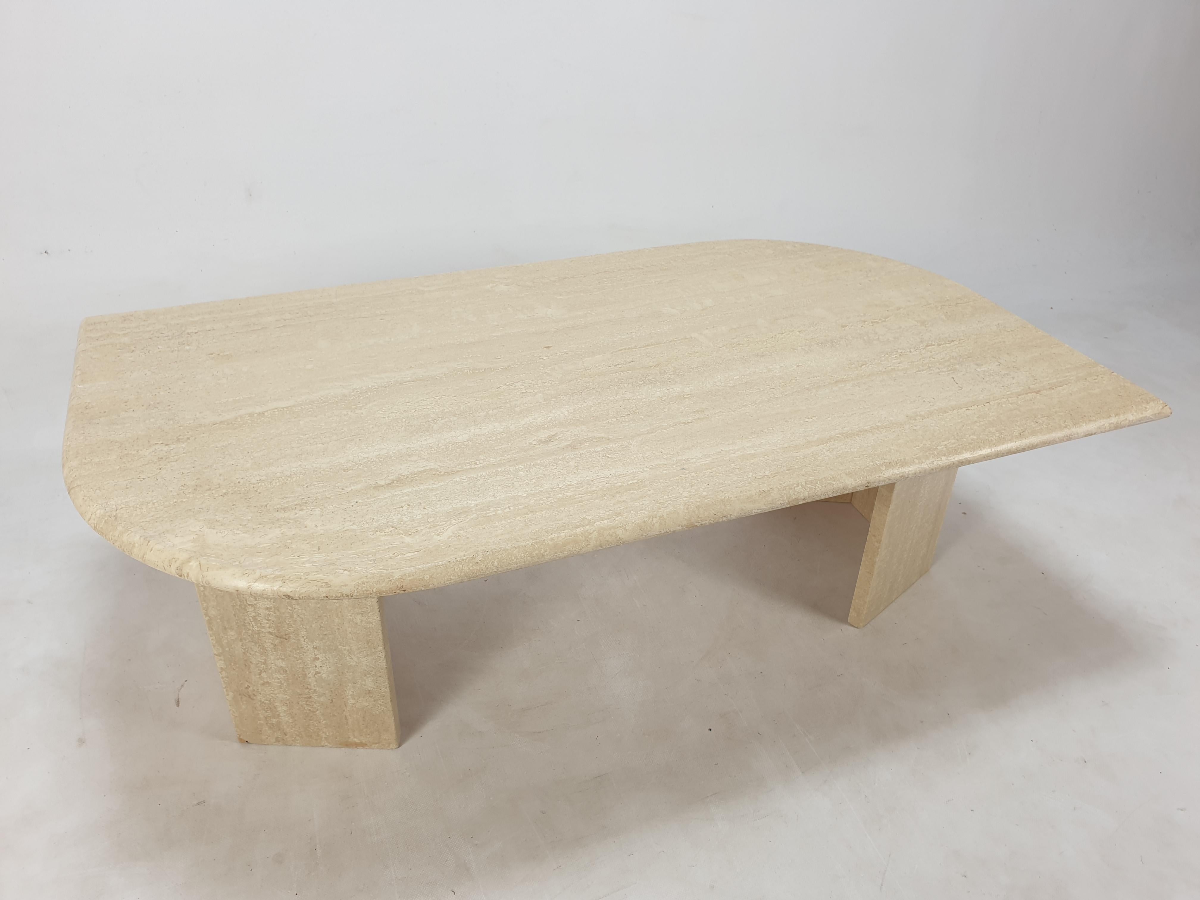 Italian Travertine Coffee Table, 1980's 5