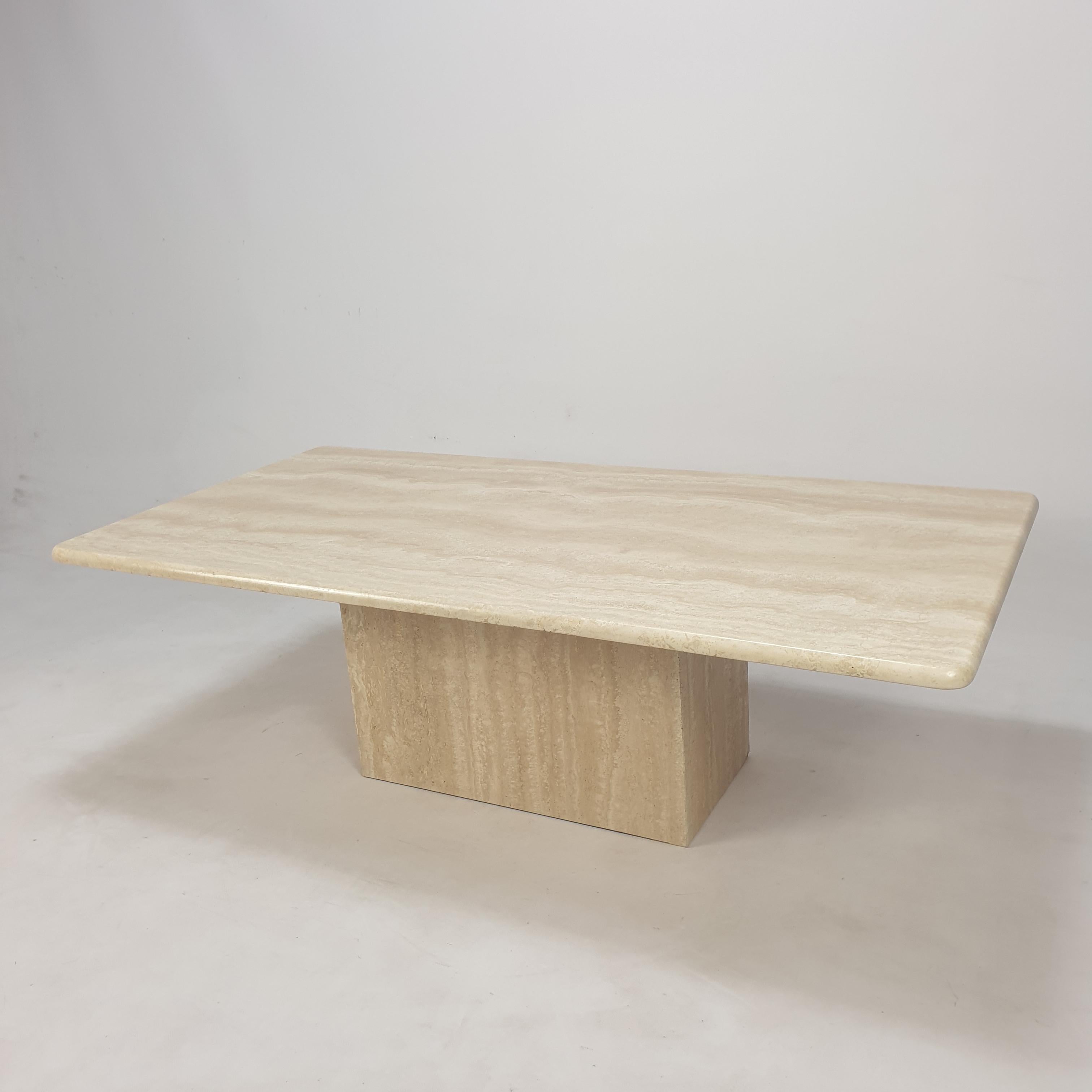 Italian Travertine Coffee Table, 1980s 6