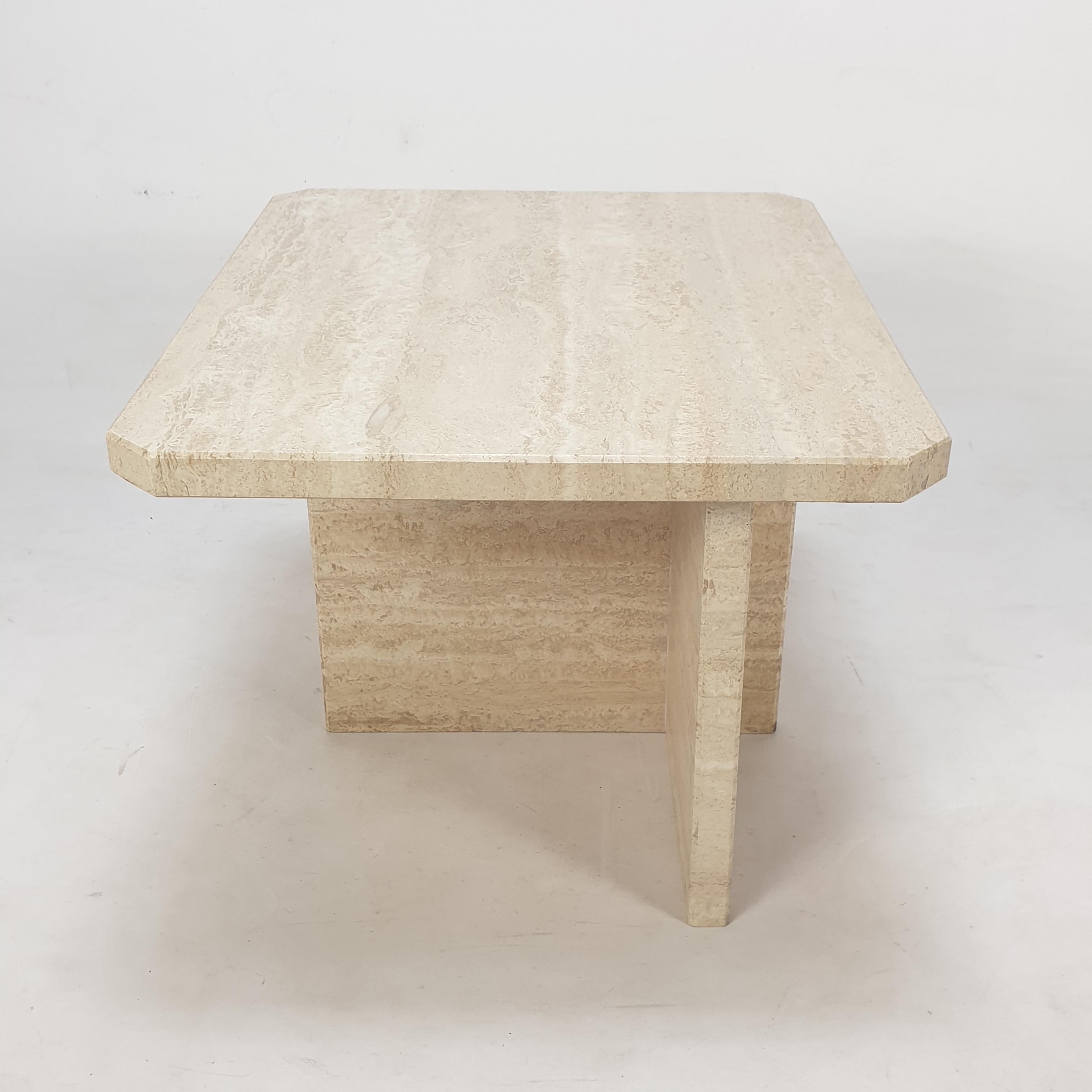 Italian Travertine Coffee Table, 1980s 7