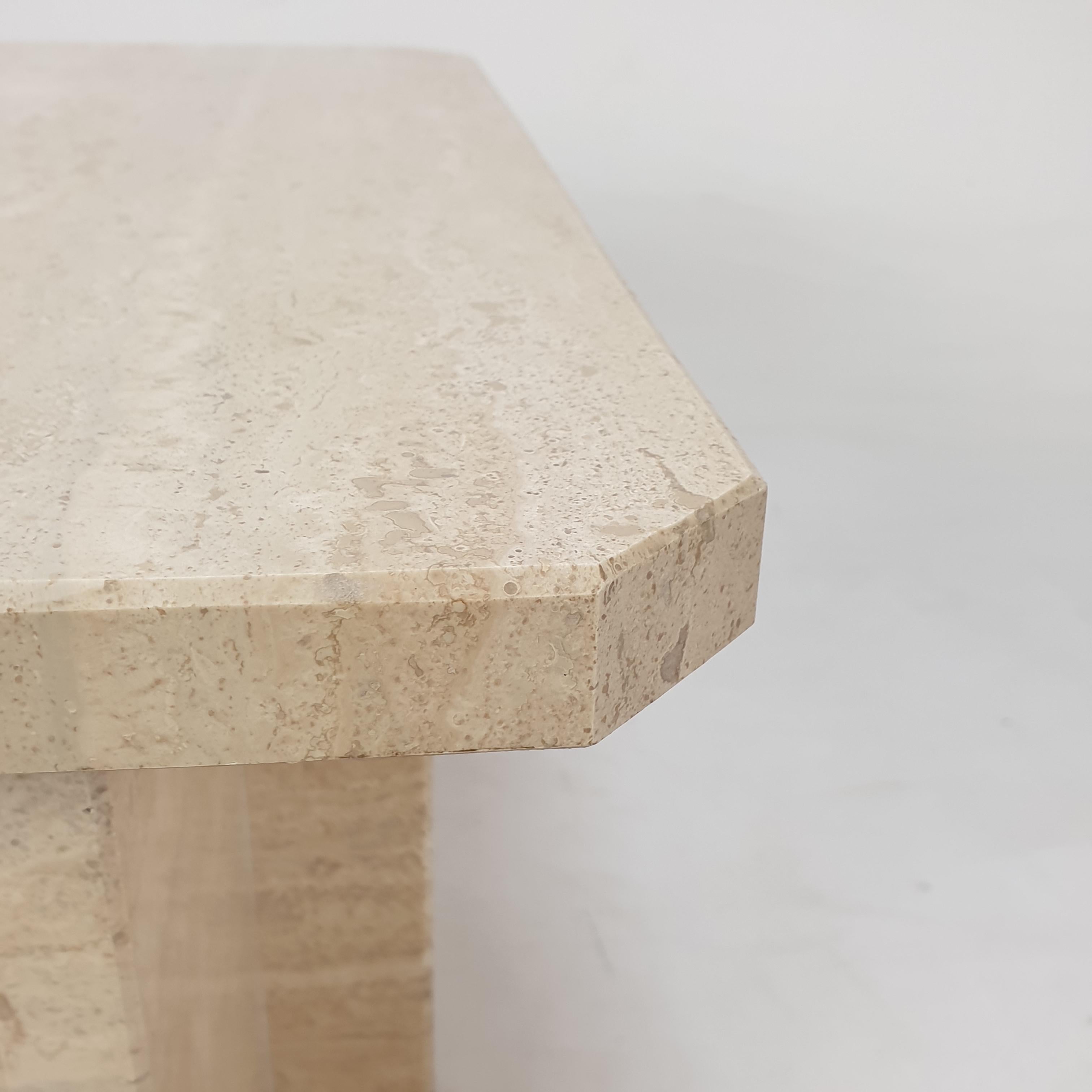 Italian Travertine Coffee Table, 1980s 8