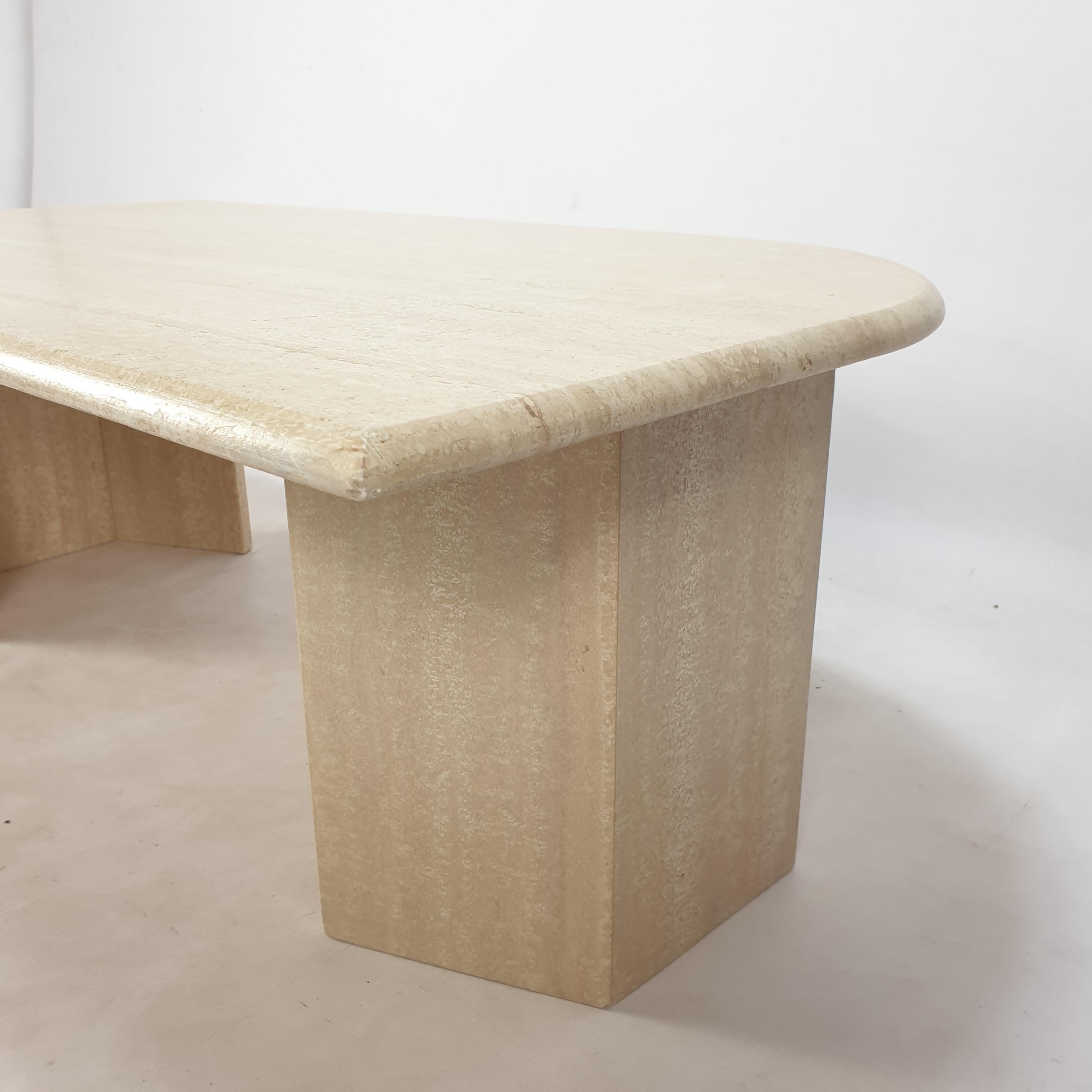 Italian Travertine Coffee Table, 1980's 8