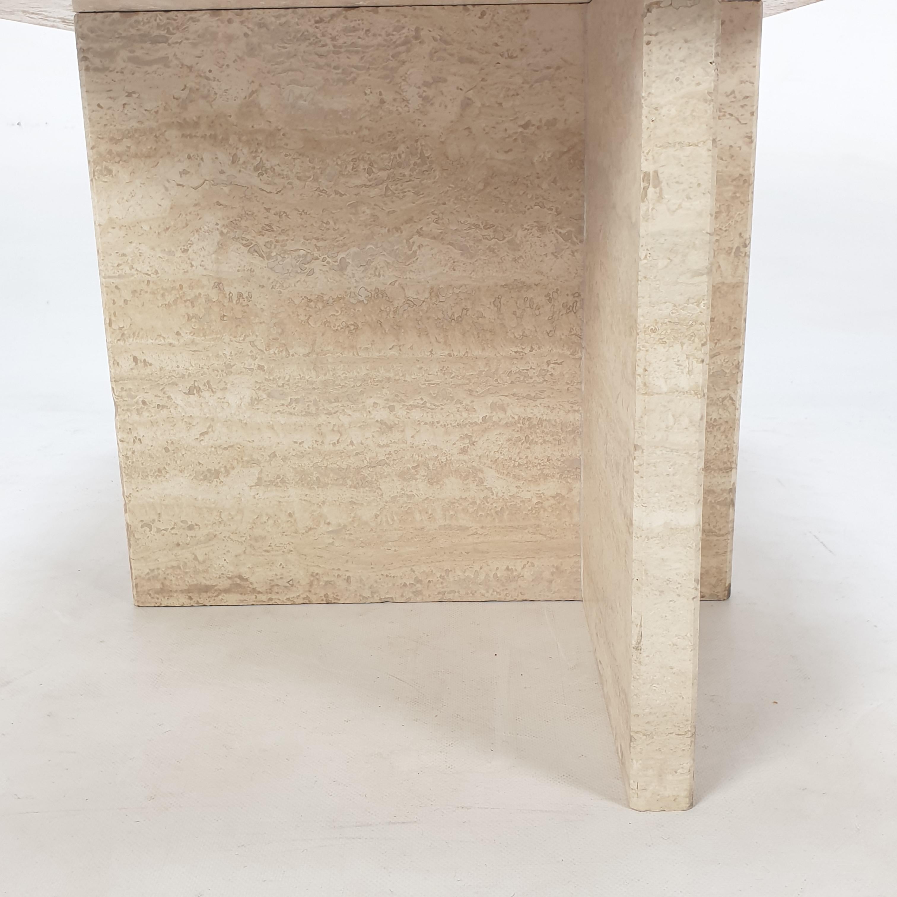 Italian Travertine Coffee Table, 1980s 9