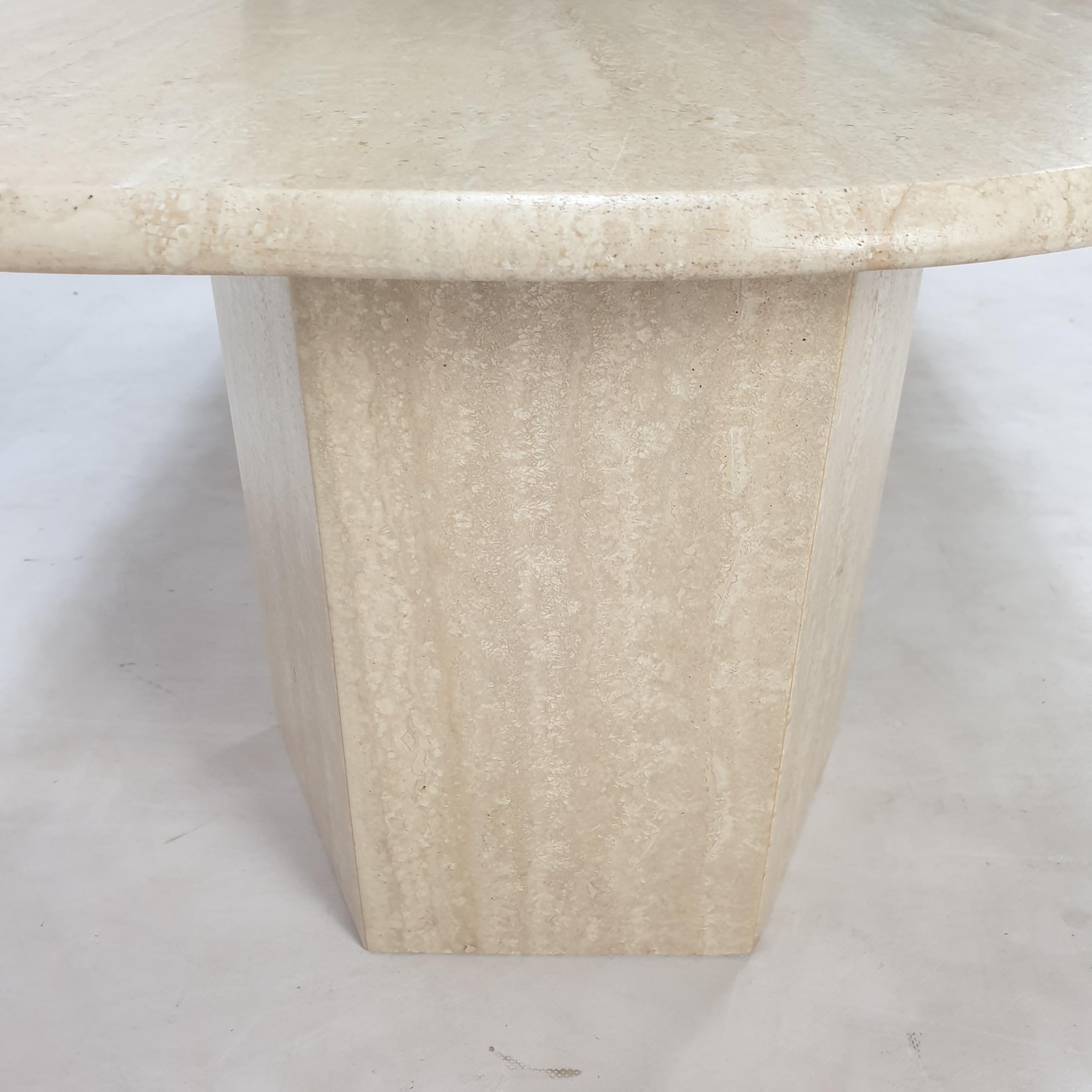 Italian Travertine Coffee Table, 1980's 9