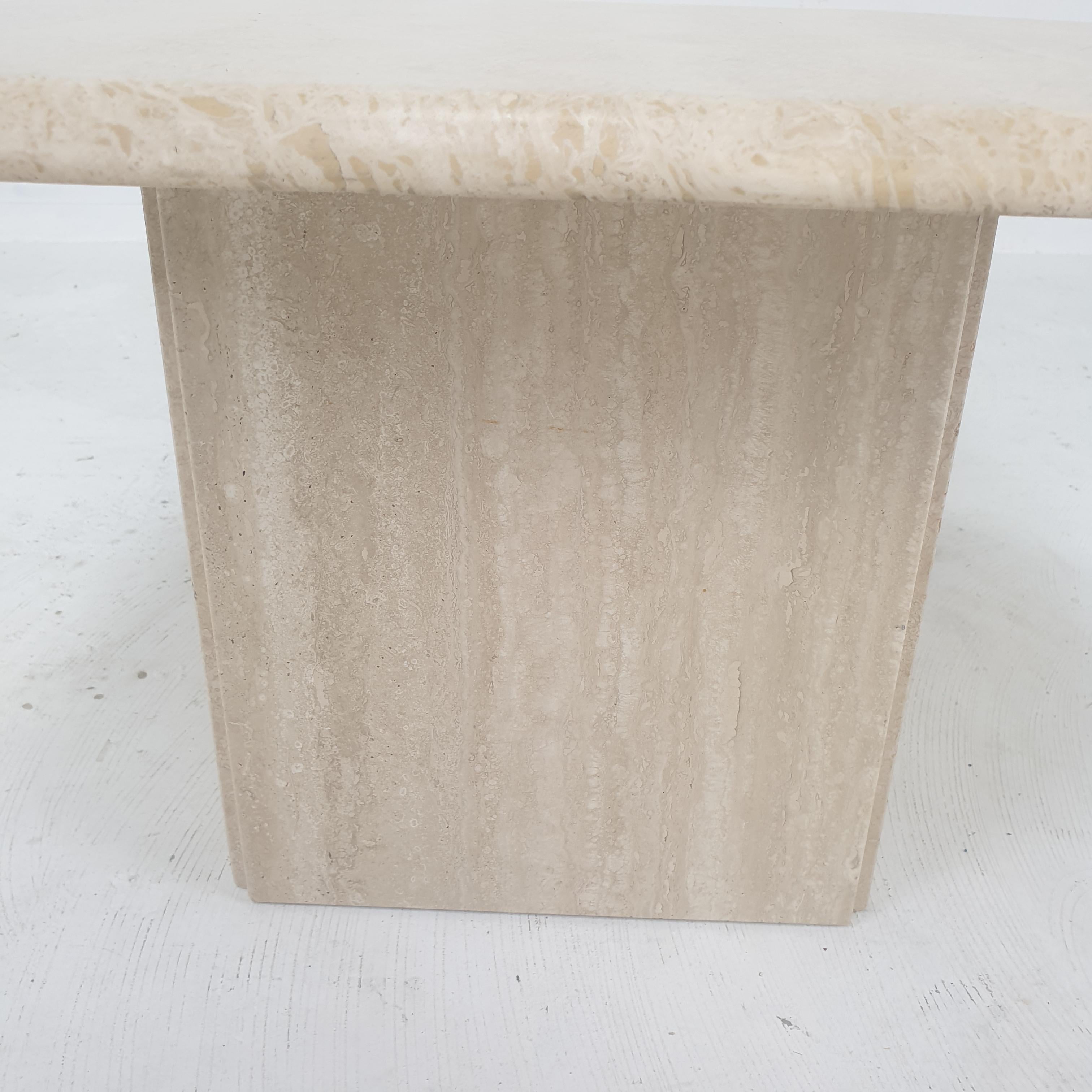 Italian Travertine Coffee Table, 1980's For Sale 9