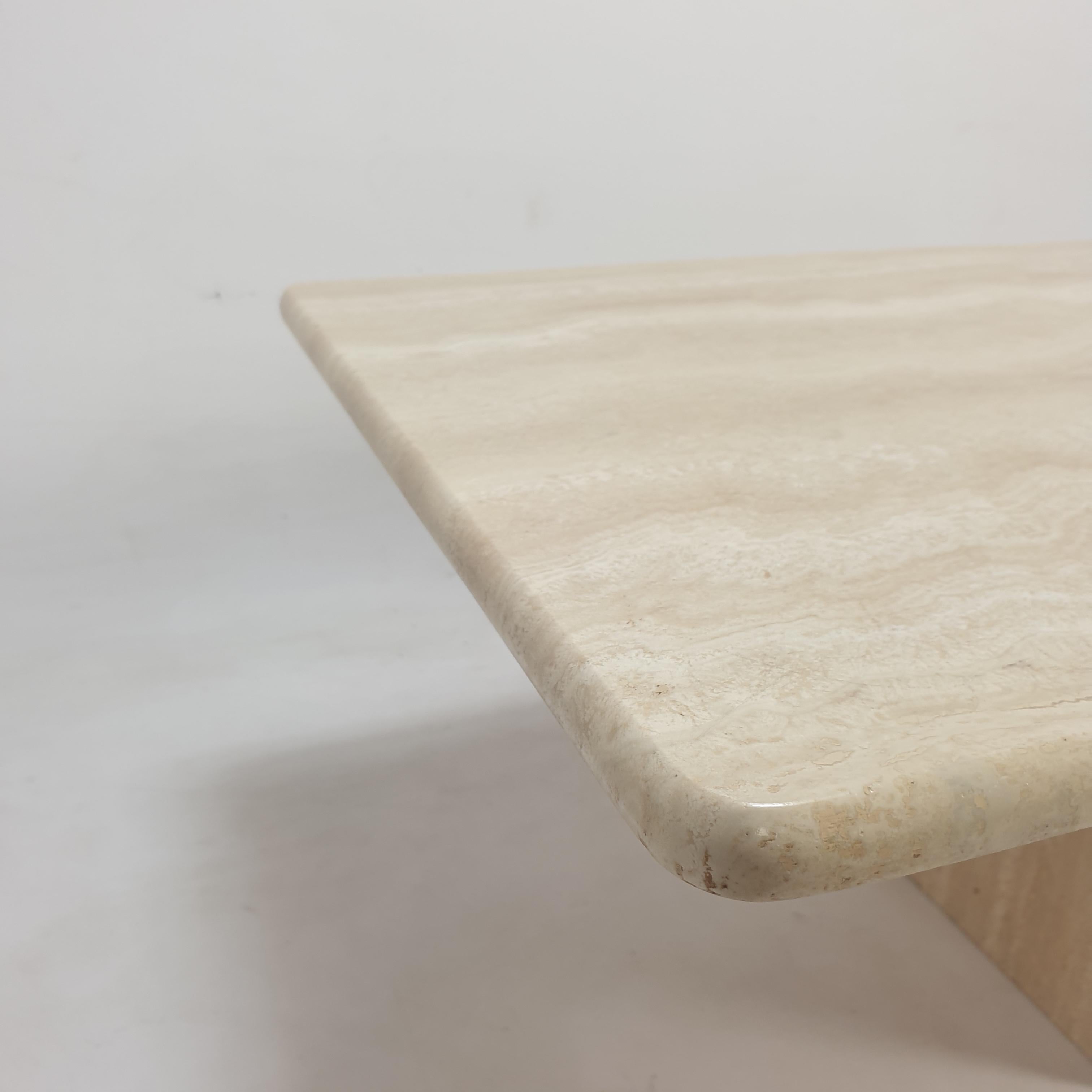 Italian Travertine Coffee Table, 1980s 10